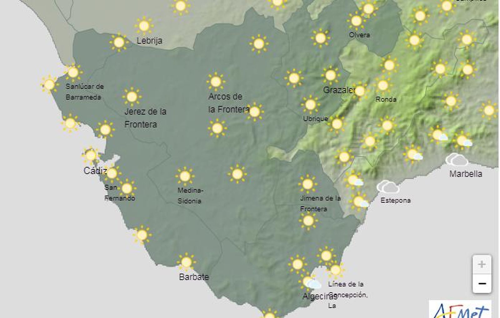 El tiempo en Cádiz 6 noviembre