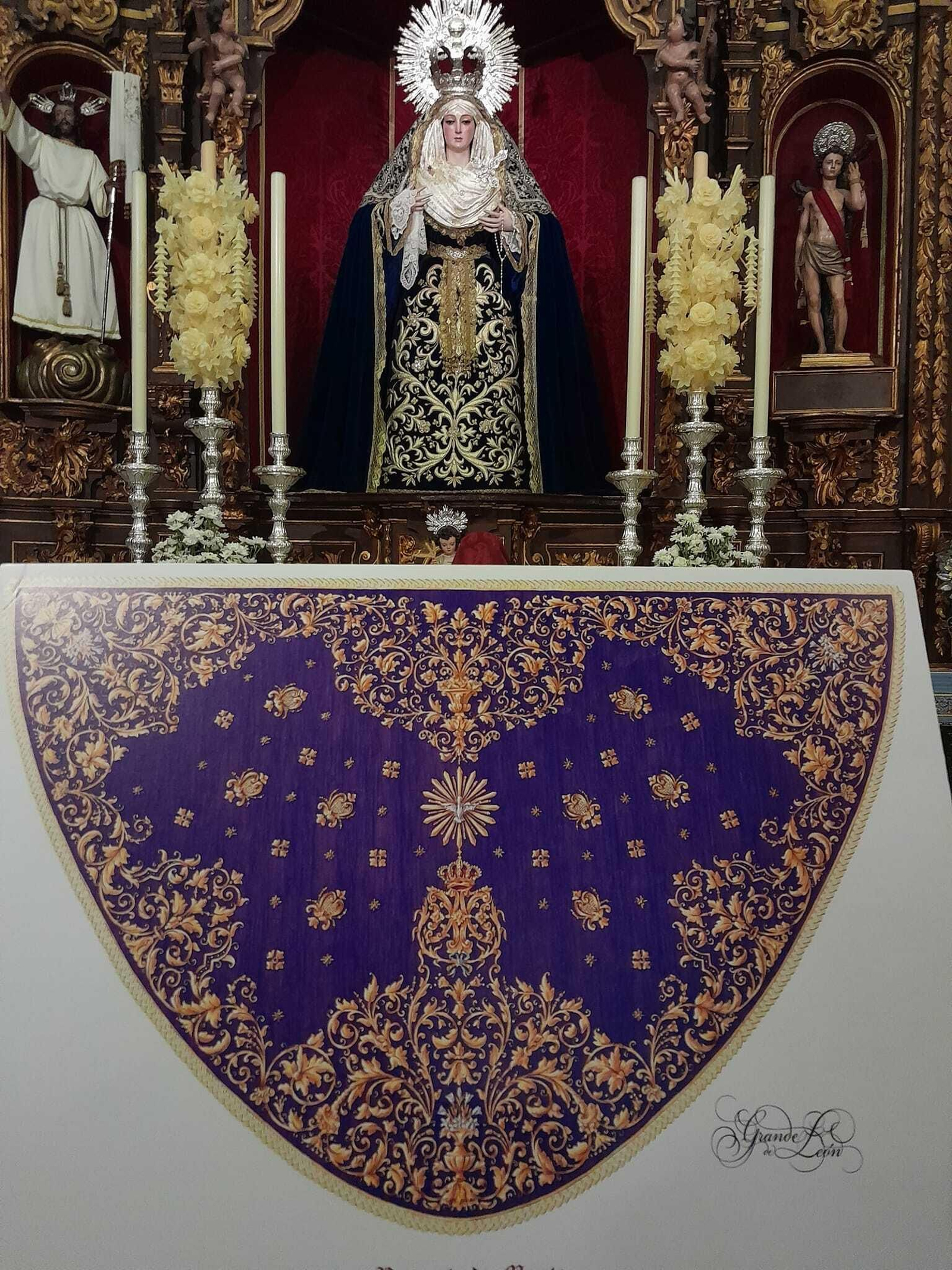 El proyecto del nuevo manto de cultos para la Soledad de Gerena, obra de José Antonio Grande de León.