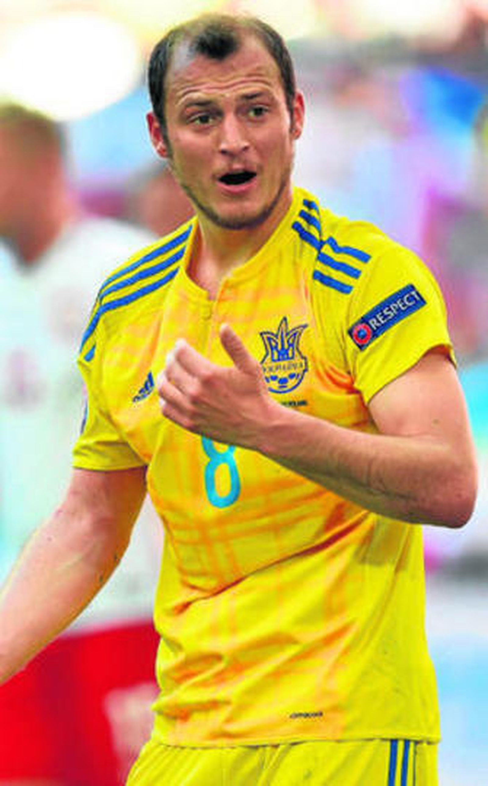 Roman Zozulya, durante un partido de Ucrania de la pasada Eurocopa.