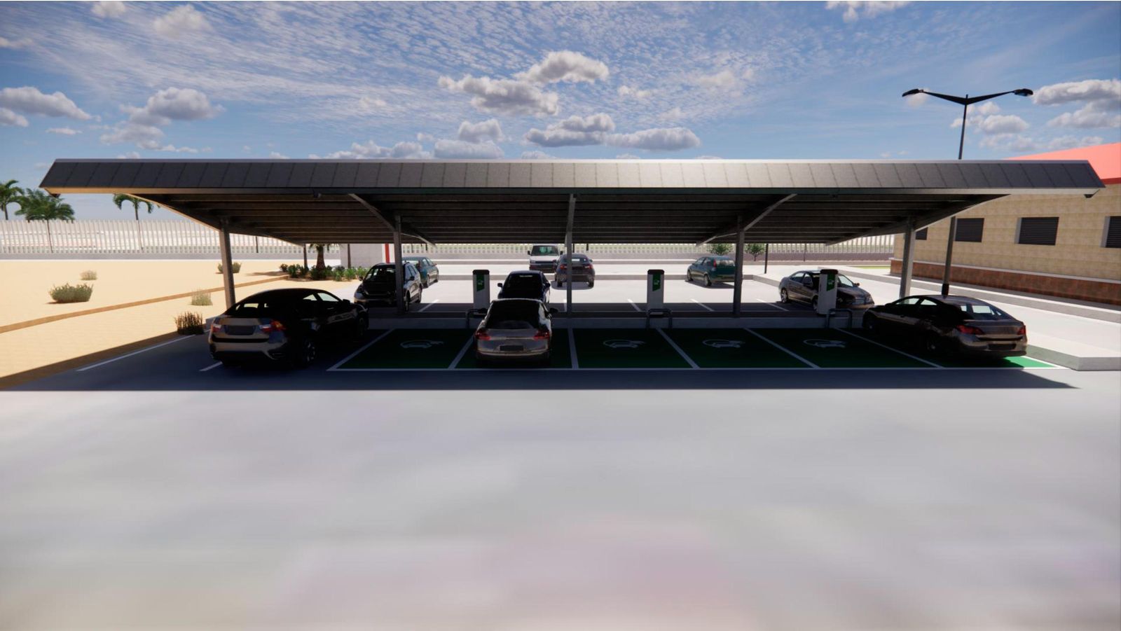 Así quedará el Campus del Carmen de la Universidad de Huelva tras la instalación de las placas solares