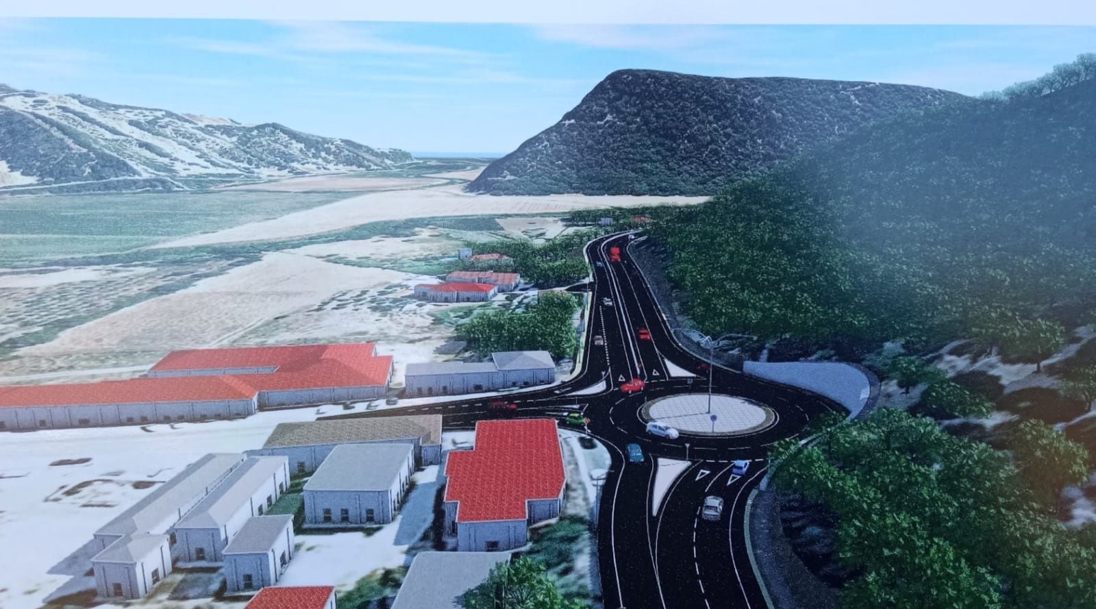 Aspecto de la nueva rotonda del Cruce de Castro.