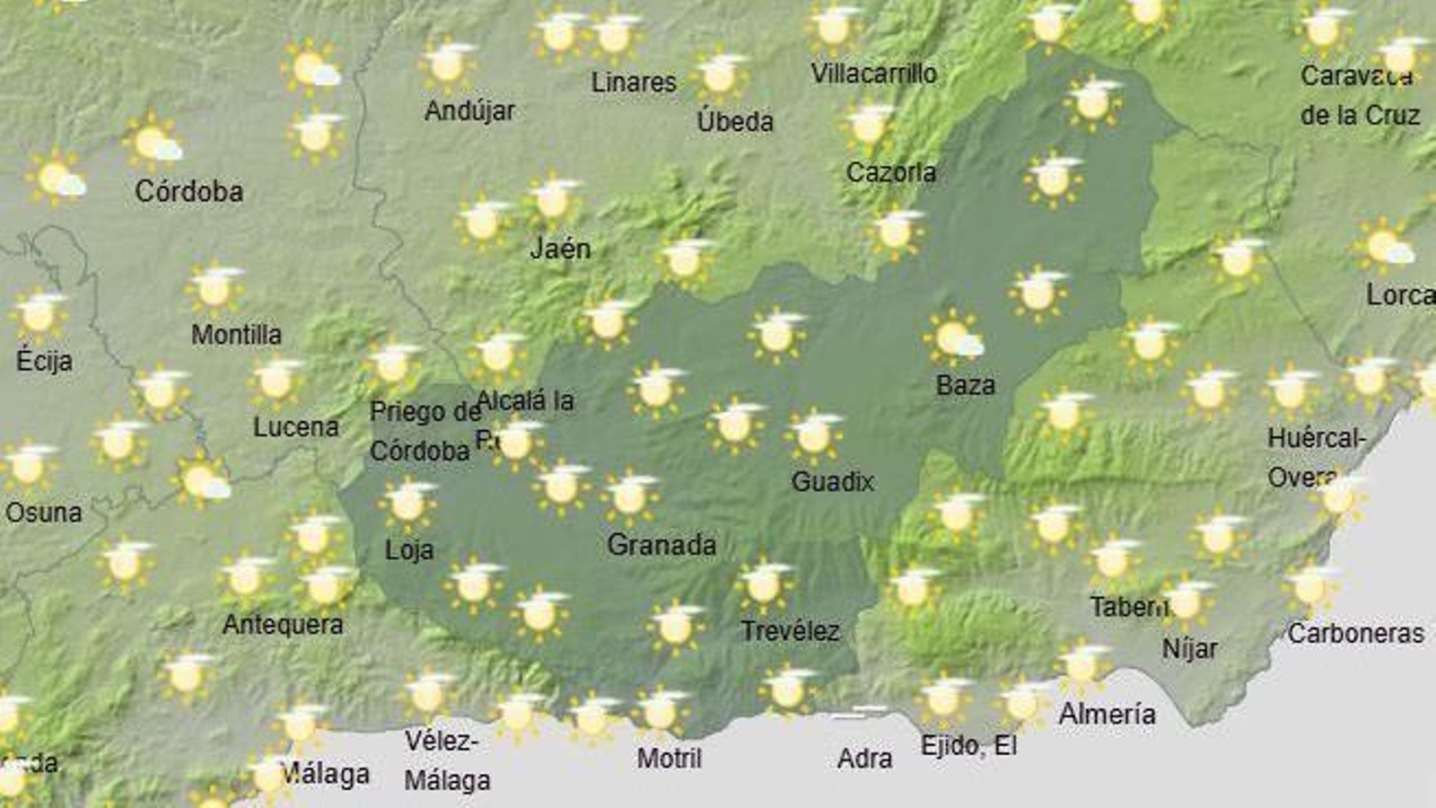 El Tiempo en Granada el 4 de septiembre de 2025