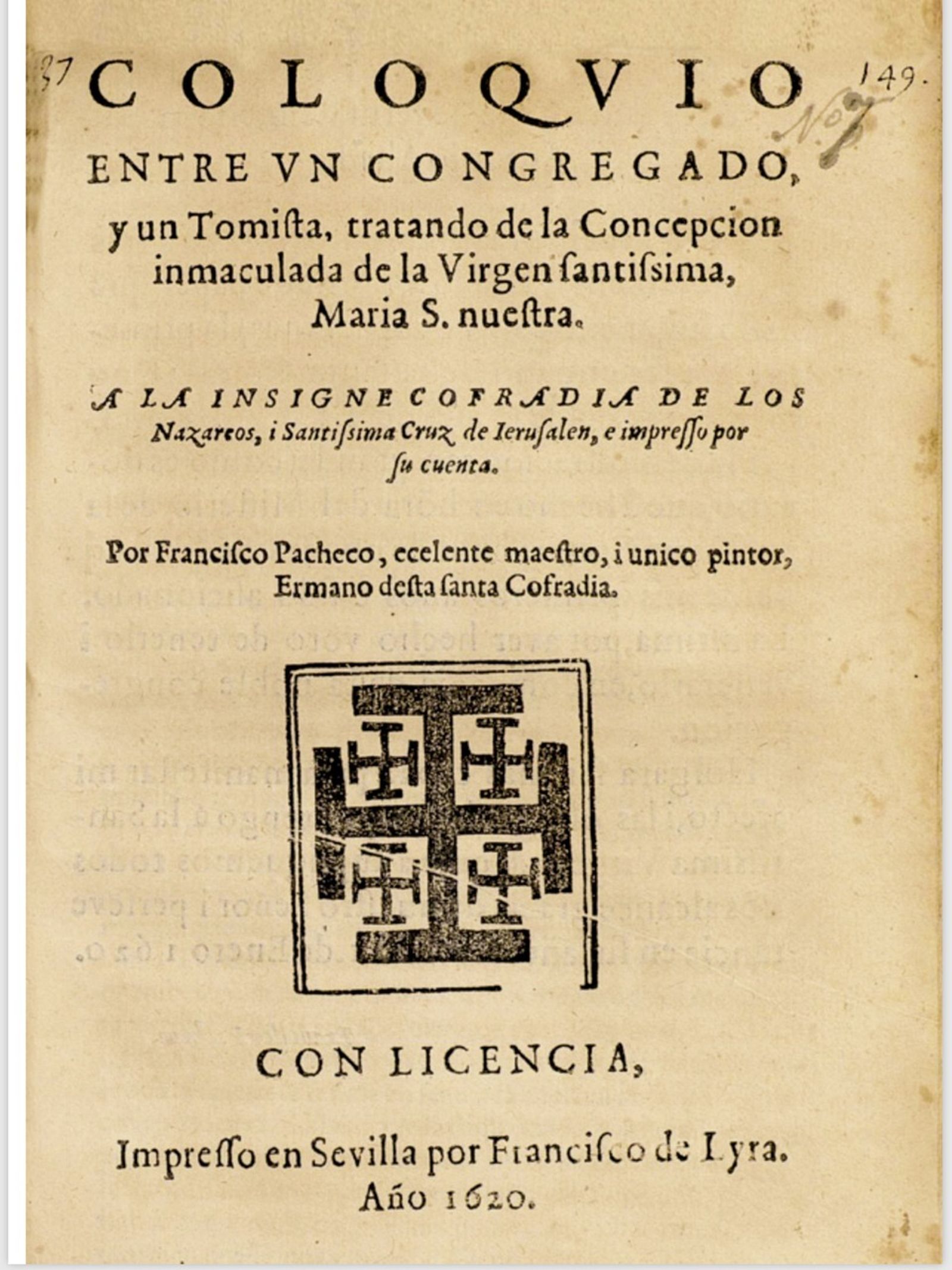 La Hermandad del Silencio recupera un texto de Pacheco sobre la Inmaculada de 1620