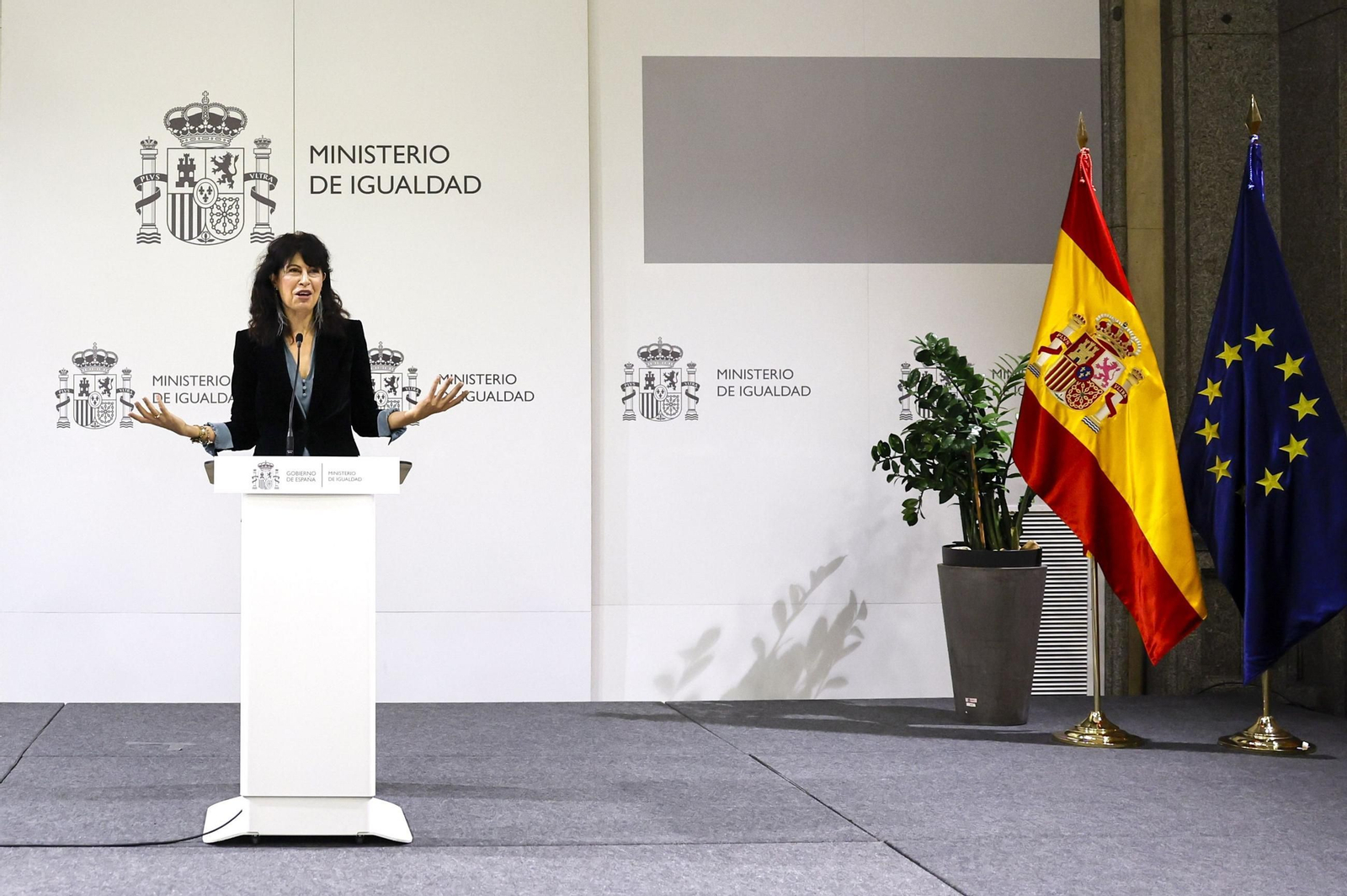 La ministra de Igualdad, Ana Redondo, presenta la campaña institucional 'Porno, por no hablar'.