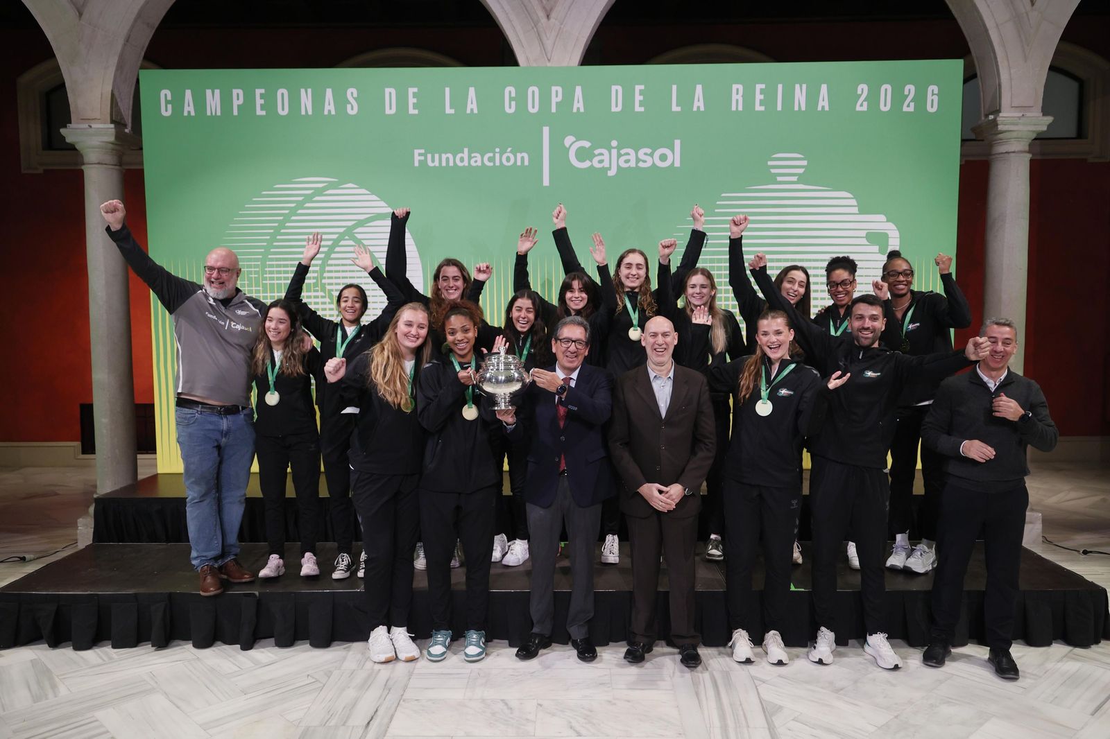 Recepción en la Fundación Cajasol a la campeonas de la Copa de la Reina de voleibol