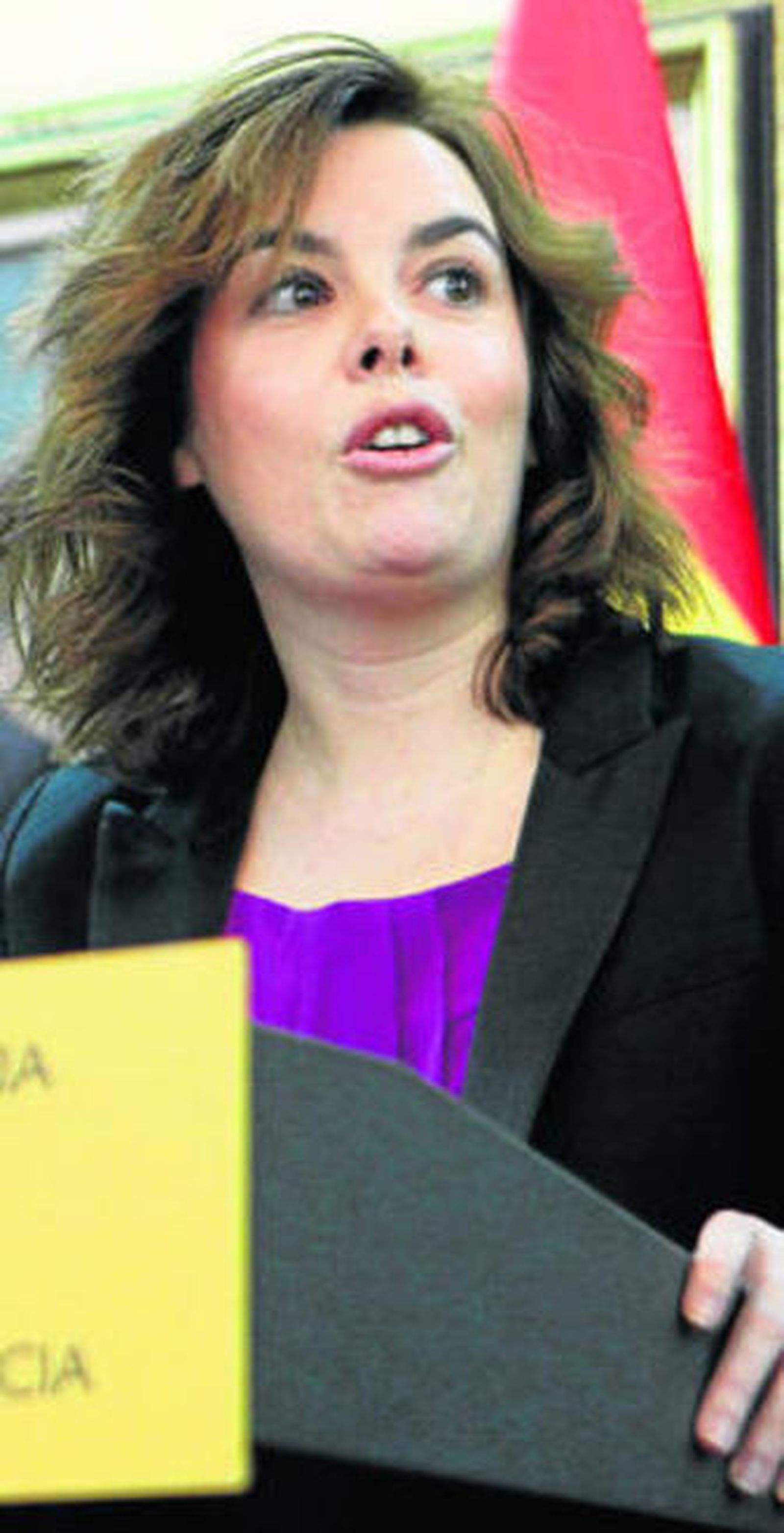 Soraya Sáenz de Santamaría, en una rueda de prensa.