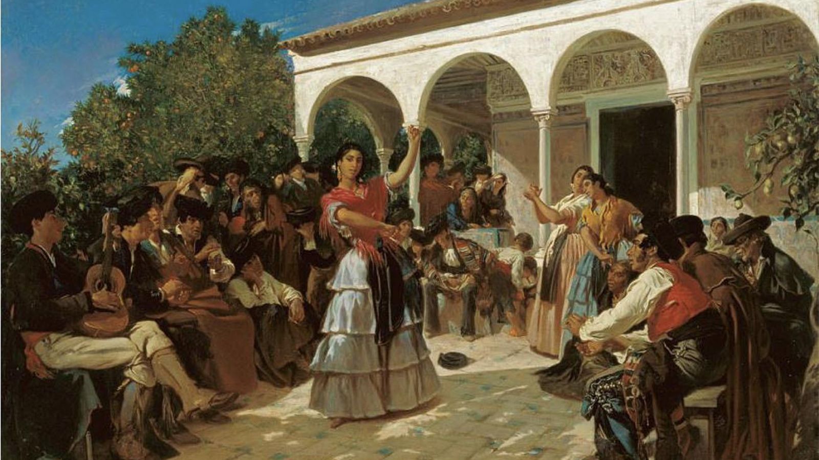 'Una danza gitana en los Jardines del Alcázar, en frente del Pabellón Carlos V', de Alfred Dehodencq en 1851.