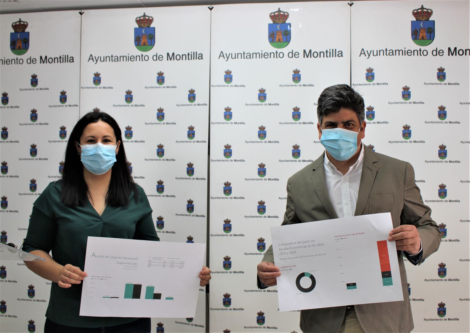 Lola Casado y Rafael Llamas, en la presentación del balance de Servicios Sociales.