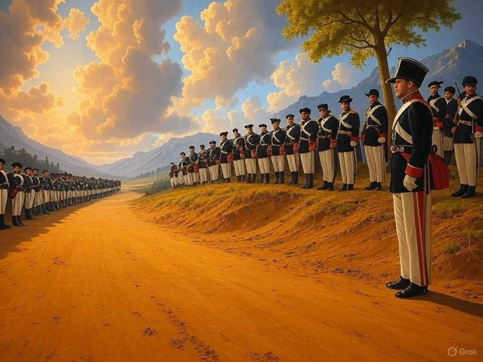 Recreación de la llegada de las tropas napoleónicas a Suiza