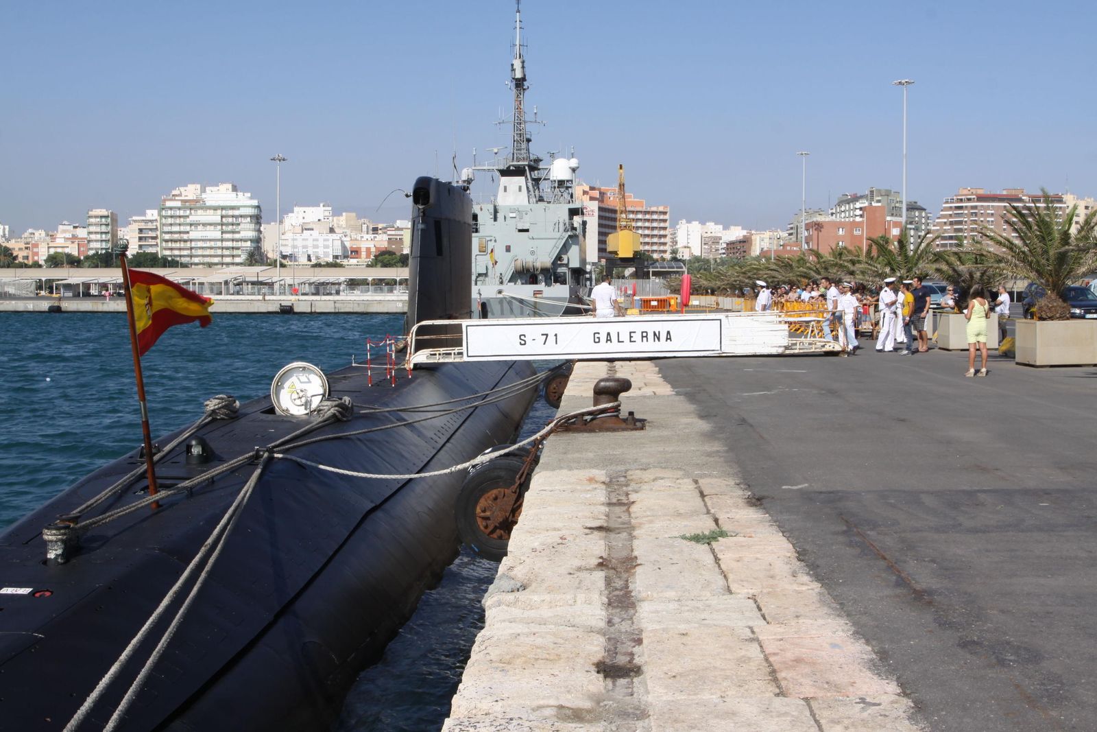 Un submarino Galerna en su visita al puerto de Almería en el año 2011