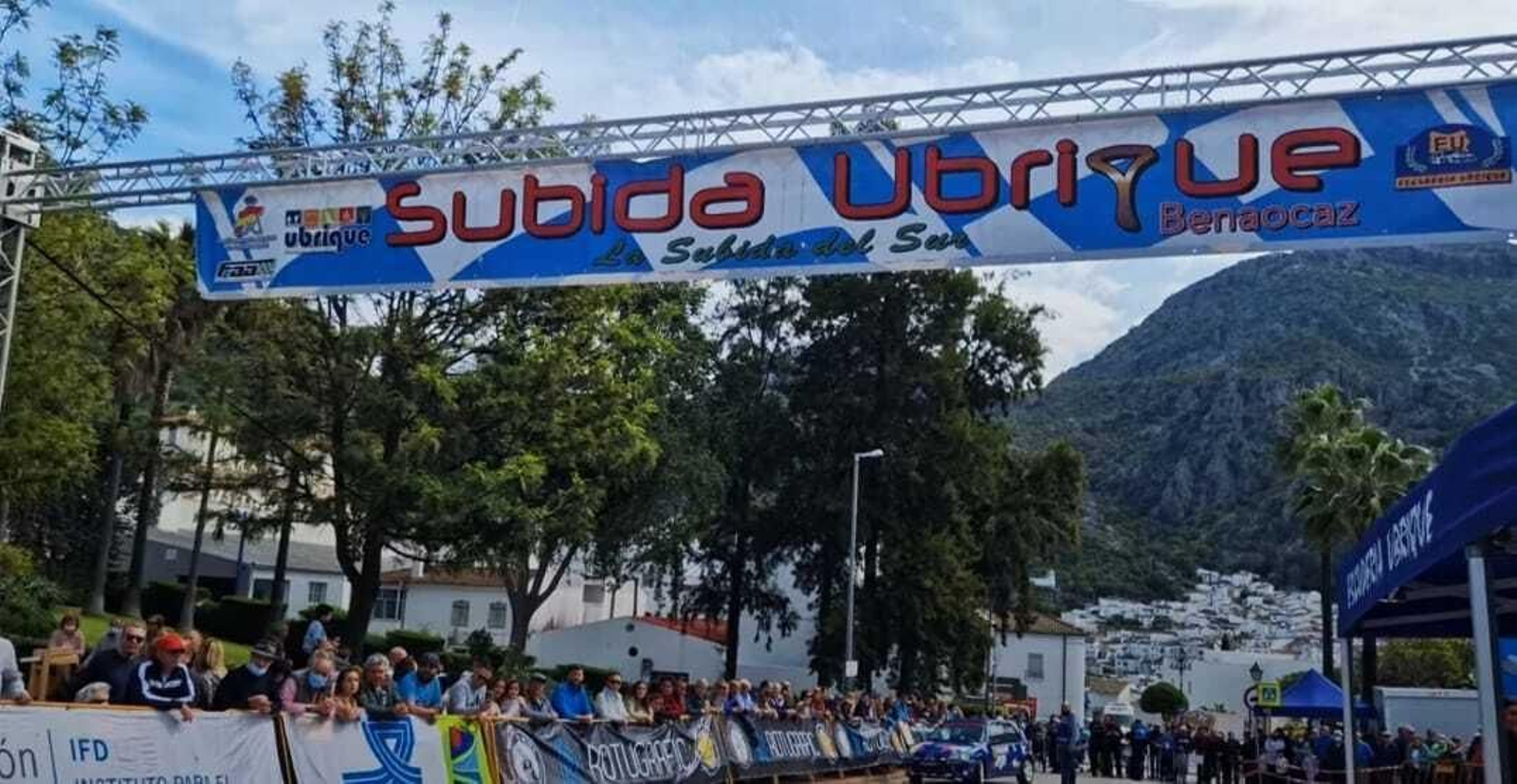 Imagen de la línea de salida de la Subida a Ubrique, este domingo.