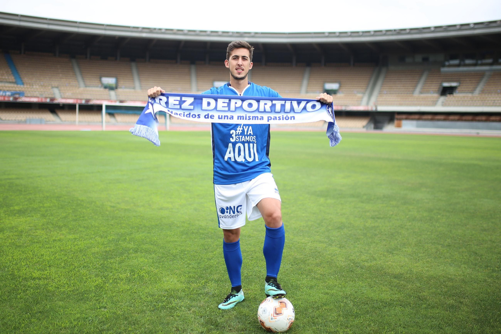 Marcelo, el día de su presentación como jugador del Xerez DFC en 2018.