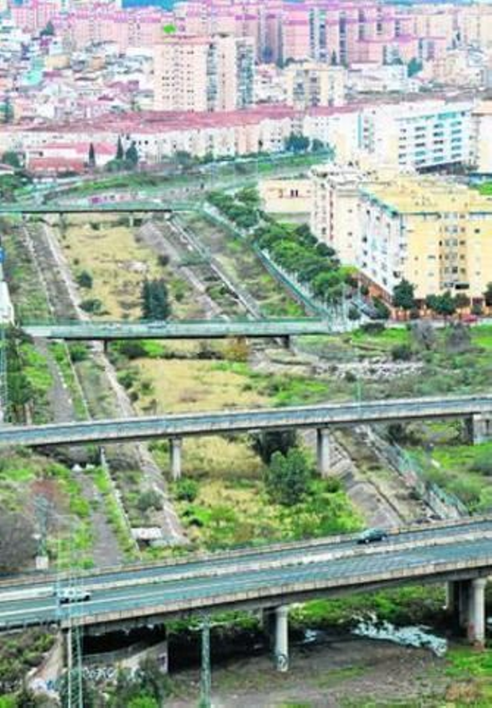 Cauce del río Guadalmedina aguas abajo de la presa de El Limonero.