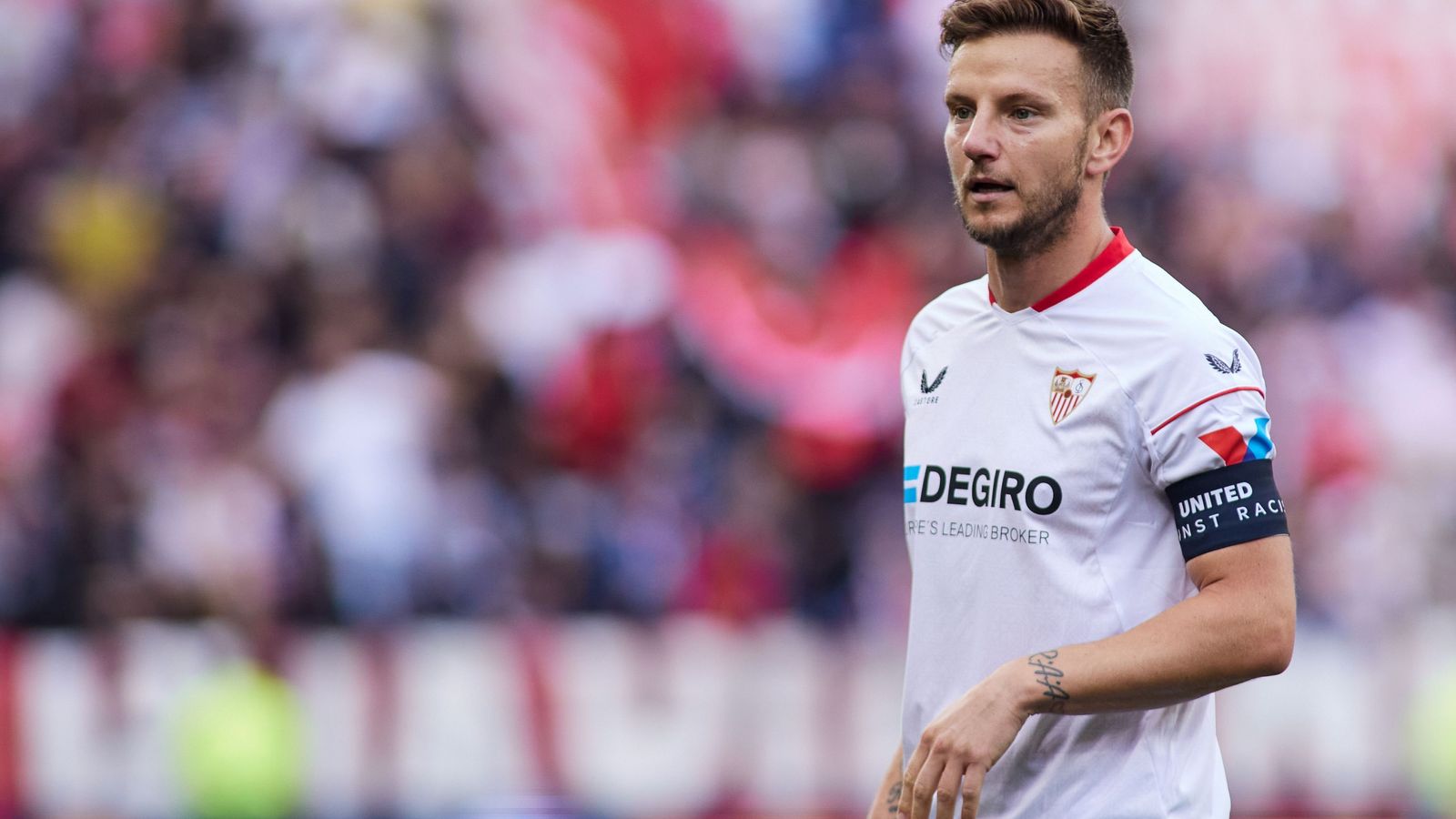Rakitic, durante el partido contra el Real Madrid.