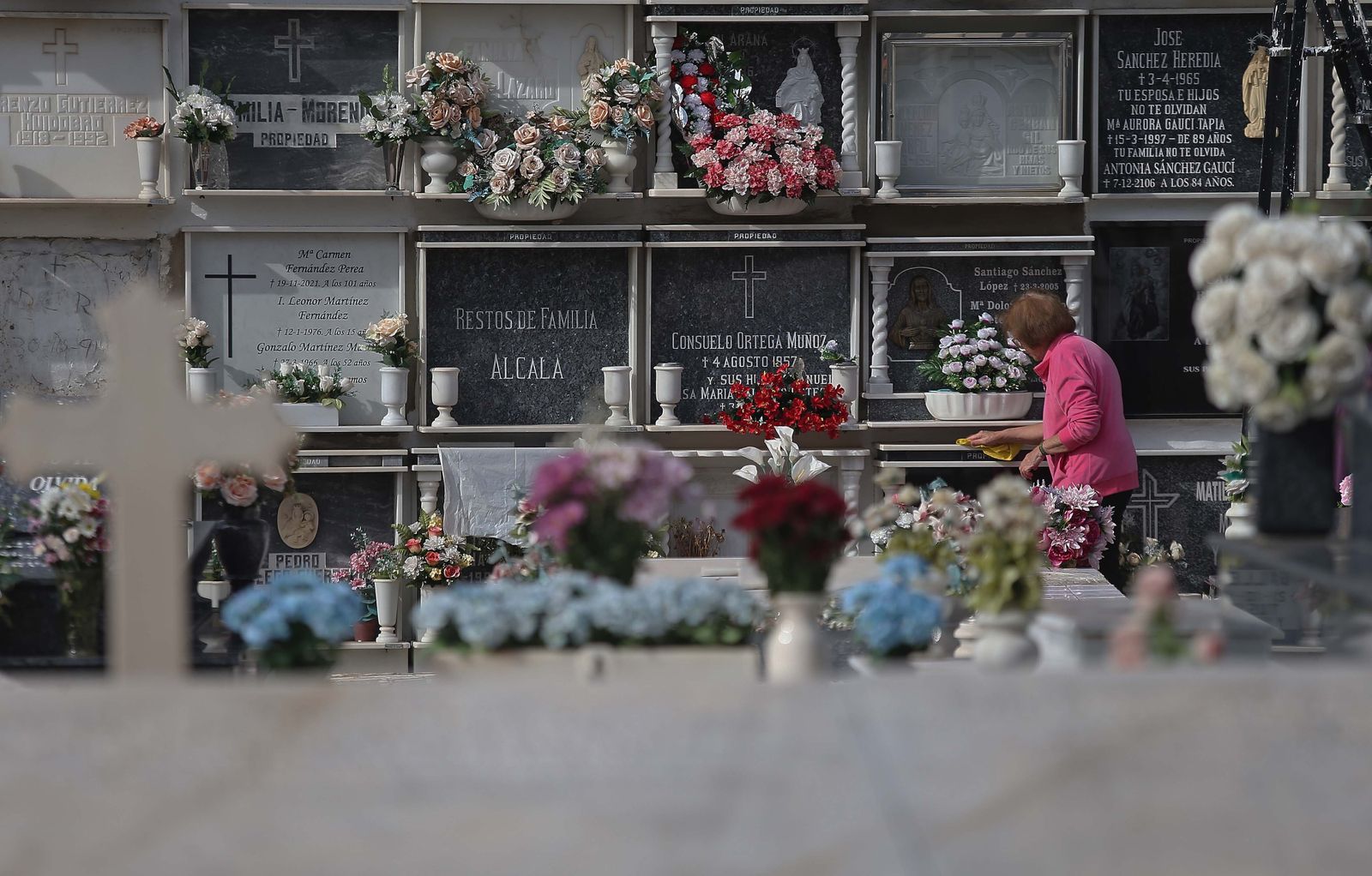 Fotos de los preparativos para los Tosantos en el cementerio de Algeciras