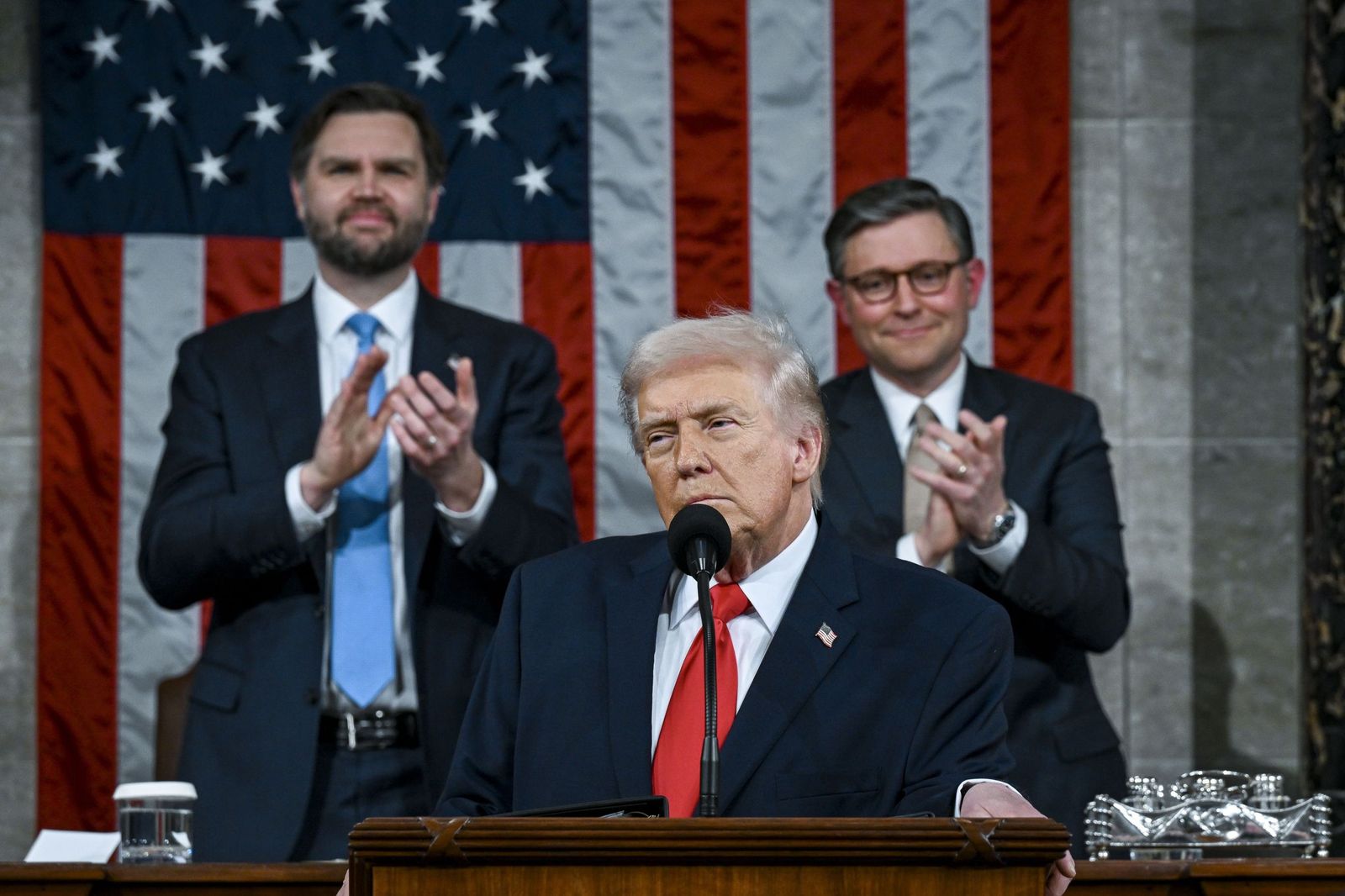 El presidente de Estados Undos, Donald Trump, durante su discurso del estado de la Unión.
