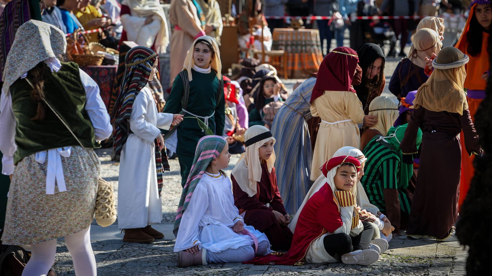 Belén viviente en la Plaza del Mercado de Jerez