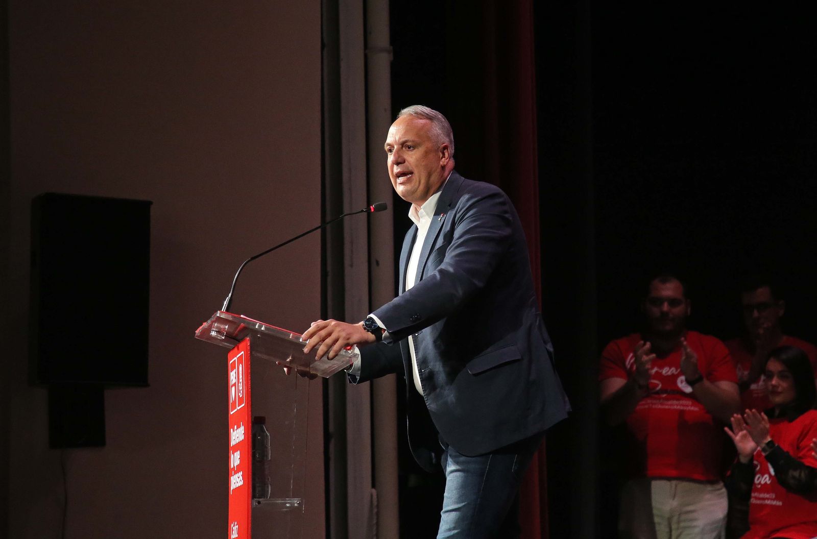 Juan Carlos Ruiz Boix, en un mitin en San Roque el pasado mes de abril.