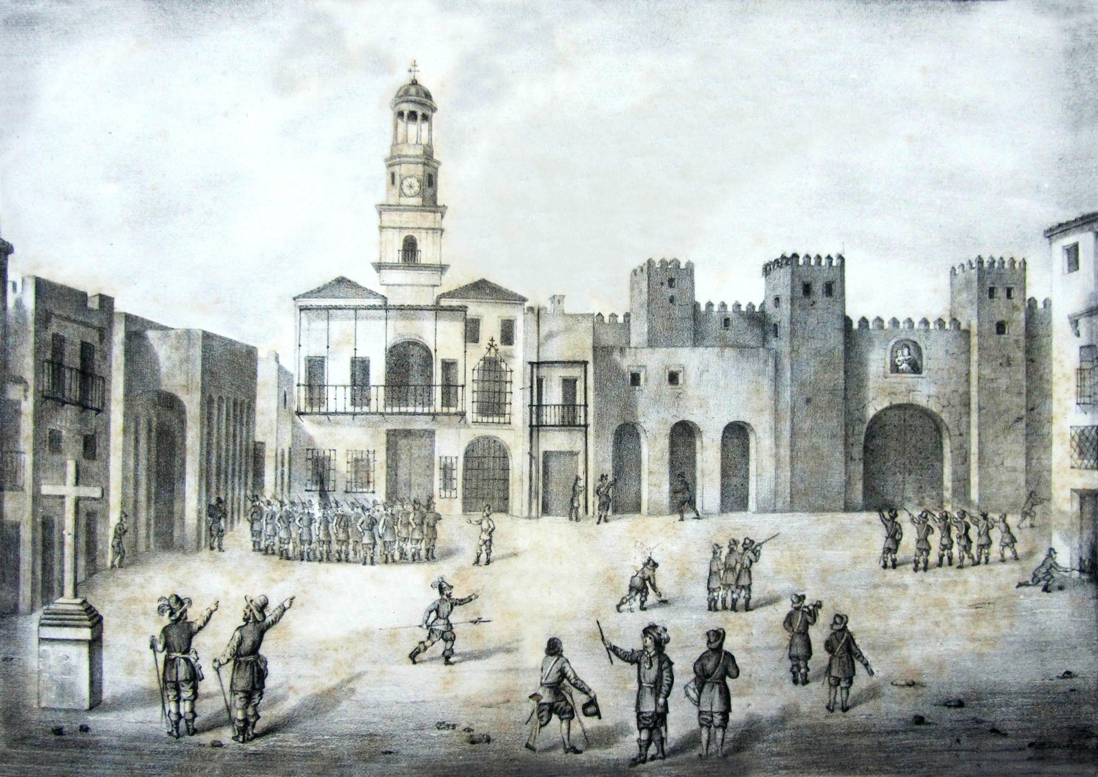 Saqueo inglés de Cádiz, 1596. Litografía, A. de Castro, 1866. Saqueo inglés de Cádiz, 1596. Litografía, A. de Castro, 1866.