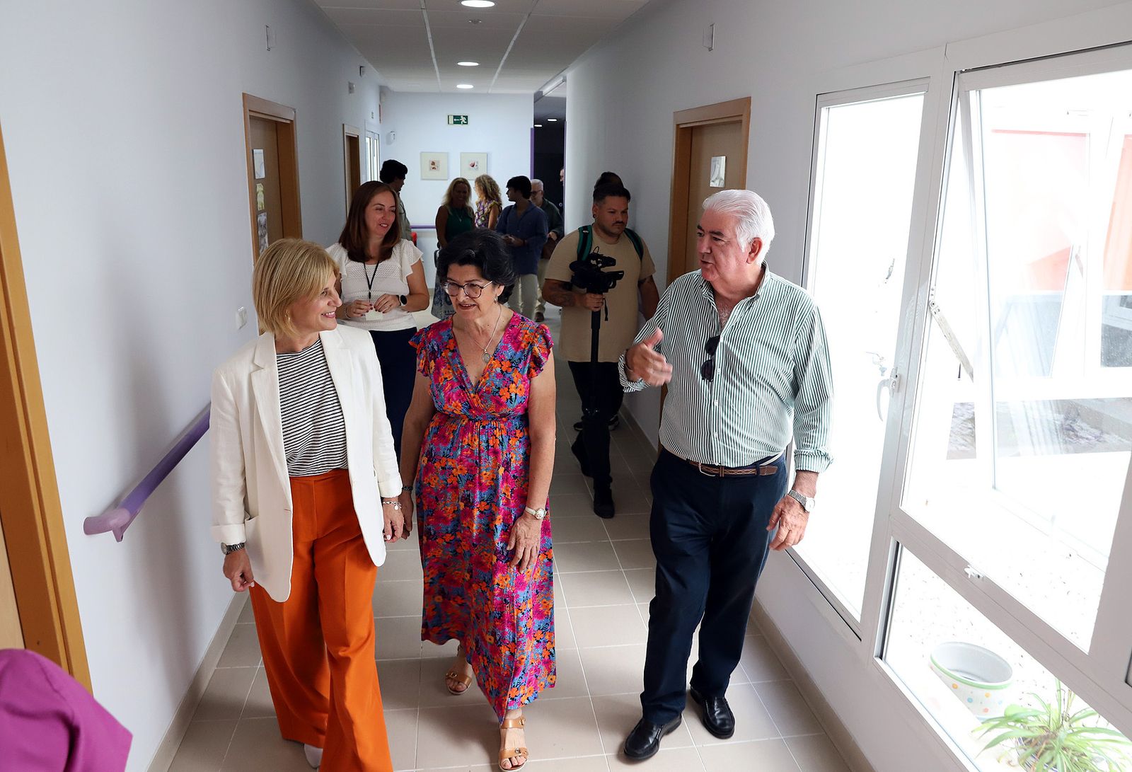 Un momento de la visita de Pelayo a las instalaciones de AFA La Merced en Jerez.