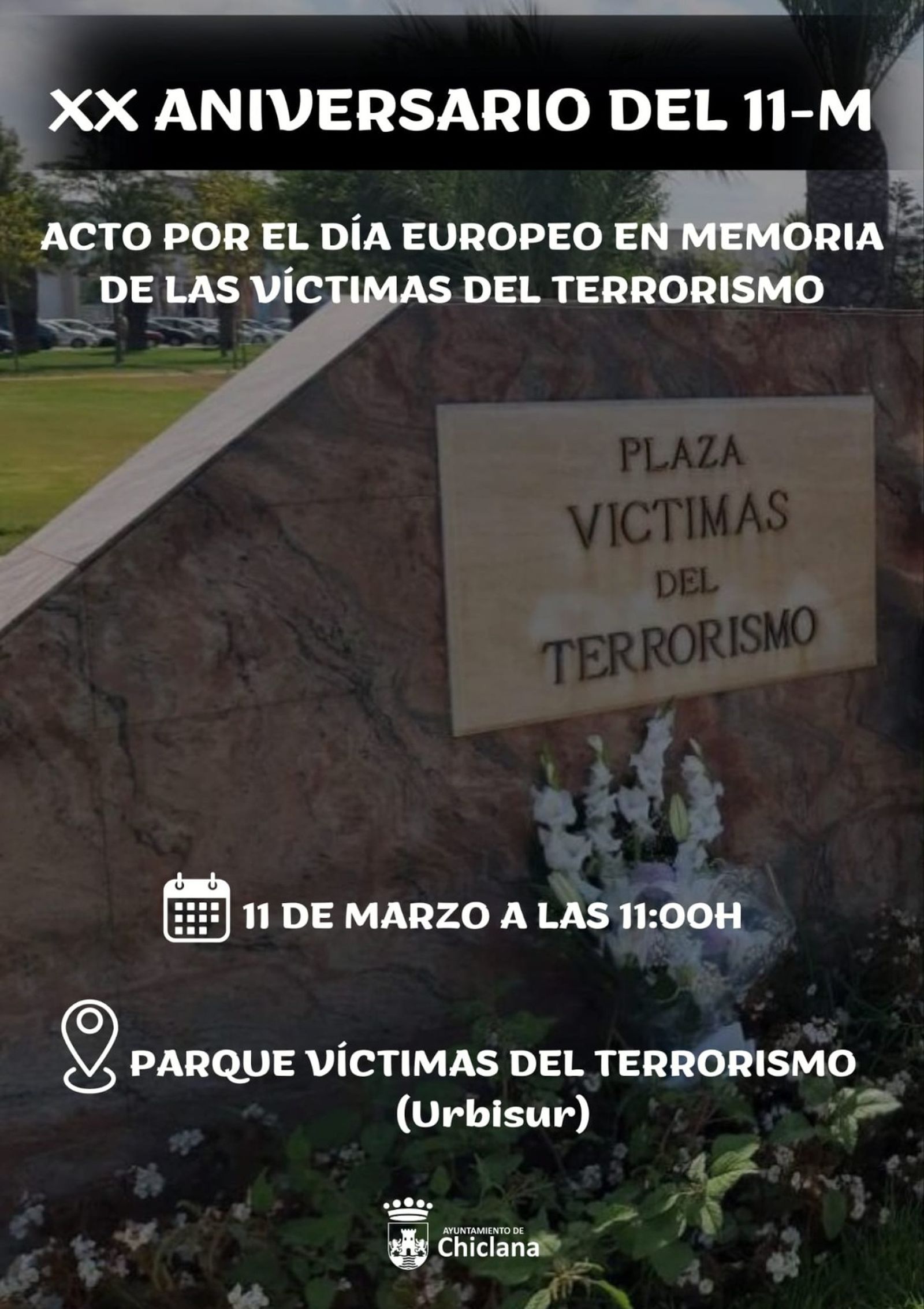 Chiclana rendirá homenaje a las víctimas del 11M