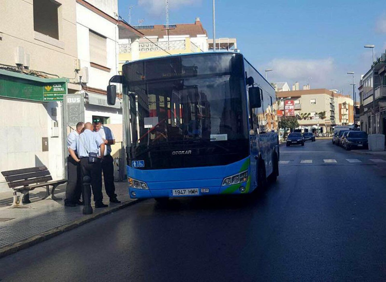 Imagen retrospectiva de uno de los autobuses urbanos de Rota.