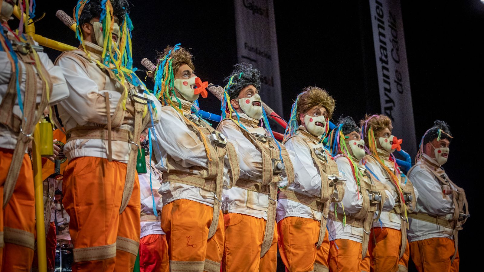 La chirigota Te como tu cara, en preliminares.