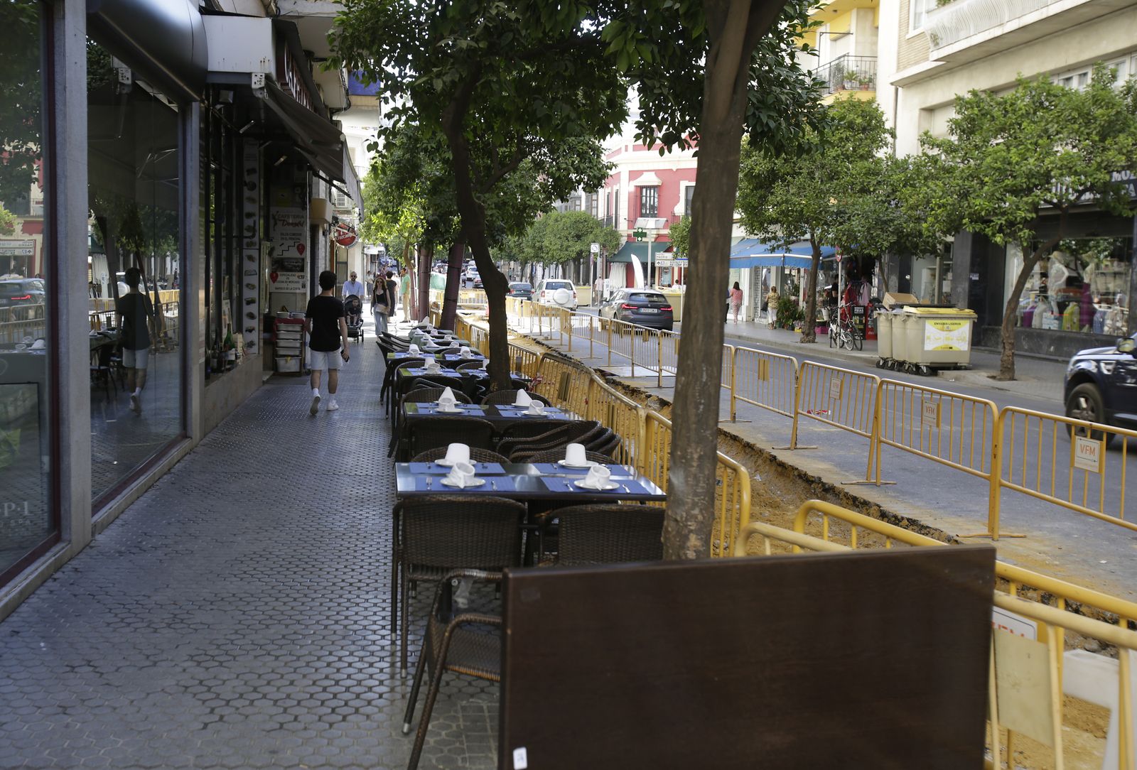 Obras en la calle Canalejas y Cristo del Calvario. Eliminación de aparcamientos