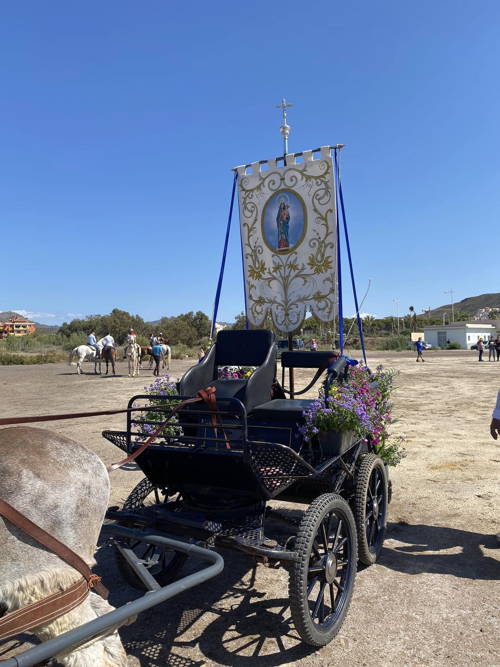 Encuentro de romeros y caballistas en Honor a la Virgen del Pilar de Jaravía