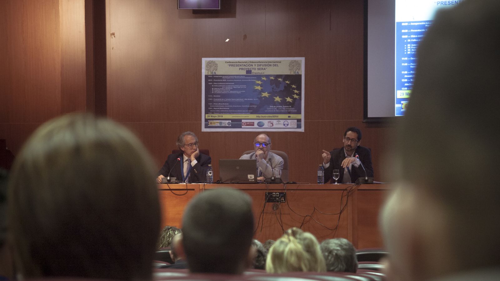 Miguel Ángel de la Cruz y Juan Carlos Martínez durante la presentación del proyecto SERA en la UAL.