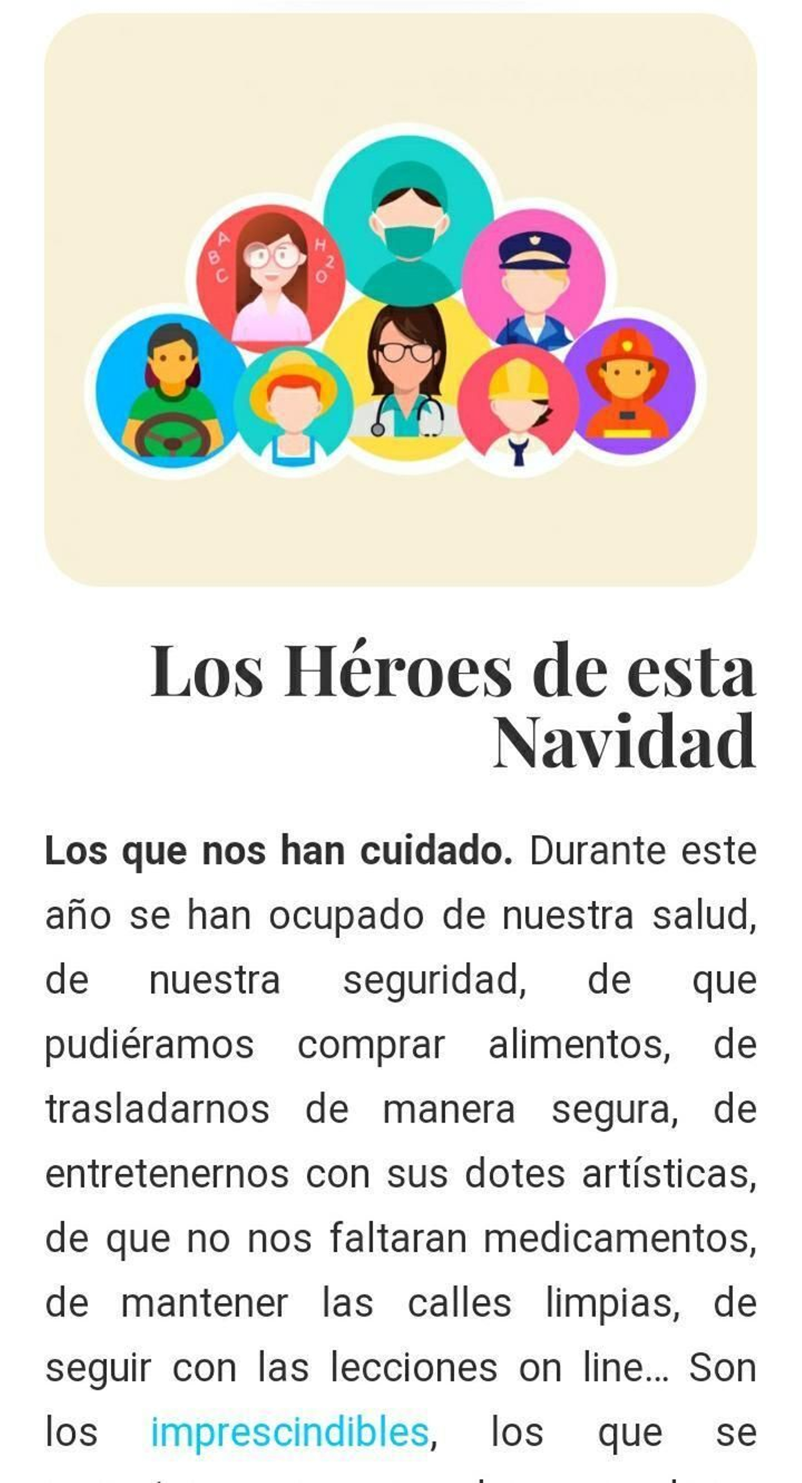 Trabajadores esenciales.