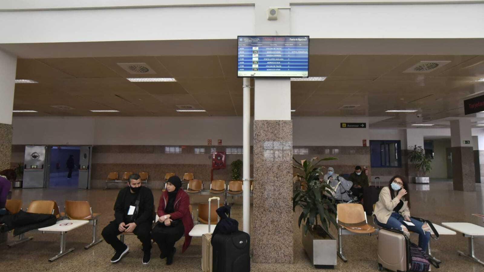 La sala de embarque a Tánger-Med, este martes.