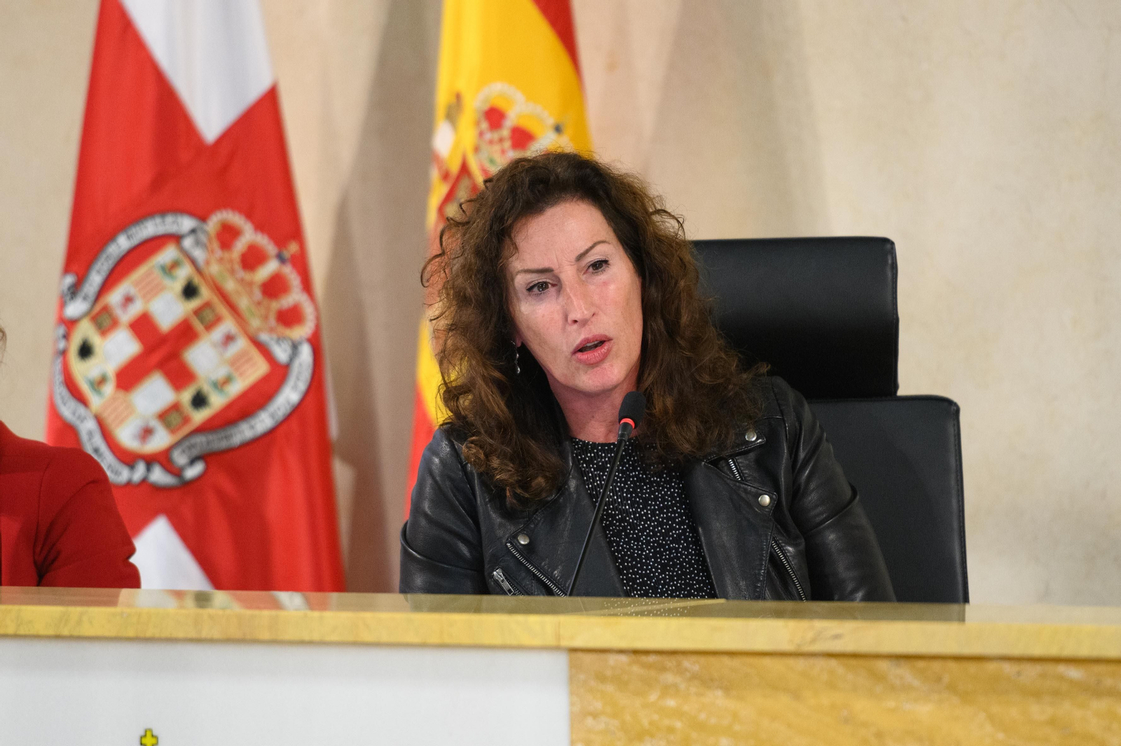 María Vázquez, durante tomó la palabra para intervenir en esta sesión plenaria atípica.