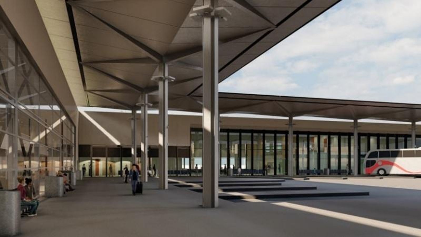 Aprovechando la necesaria demolición de las actuales marquesinas, se ha optado por un diseño que sea icónico y representativo de la intermodal de Almería.