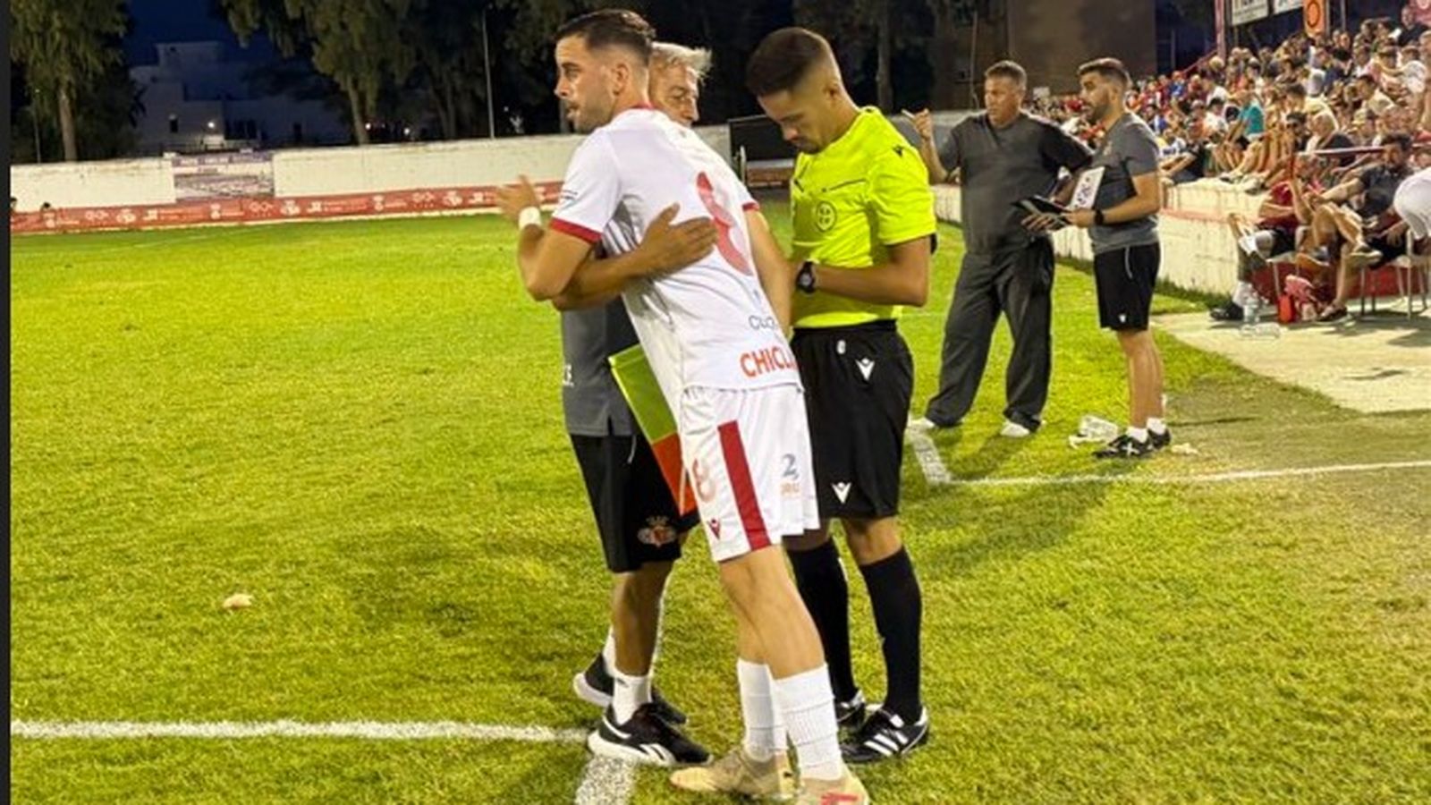 Javi Pérez, en el momento de su debut con el Chiclana CF