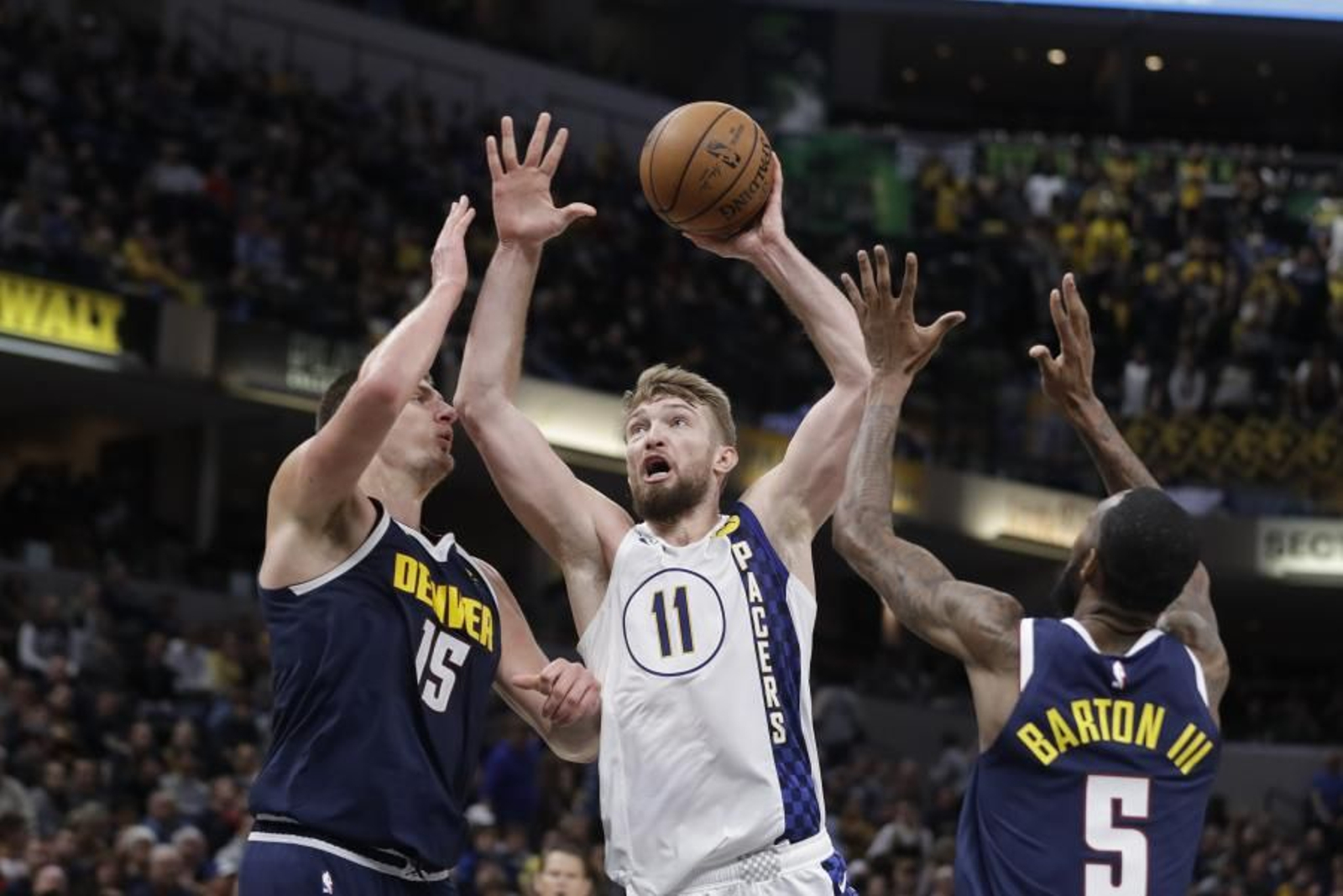 Domas Sabonis, en el partido ante Denver. Domas Sabonis, en el partido ante Denver.