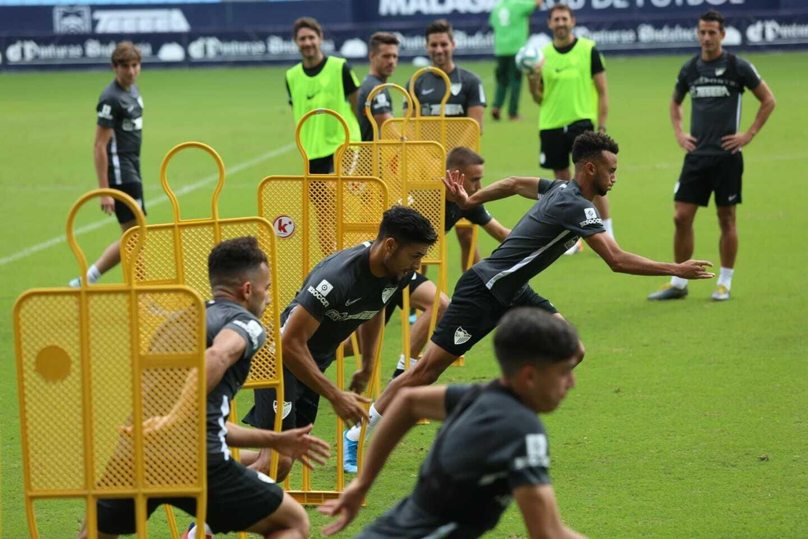 Antoñín, en la sesión de hoy en La Rosaleda.