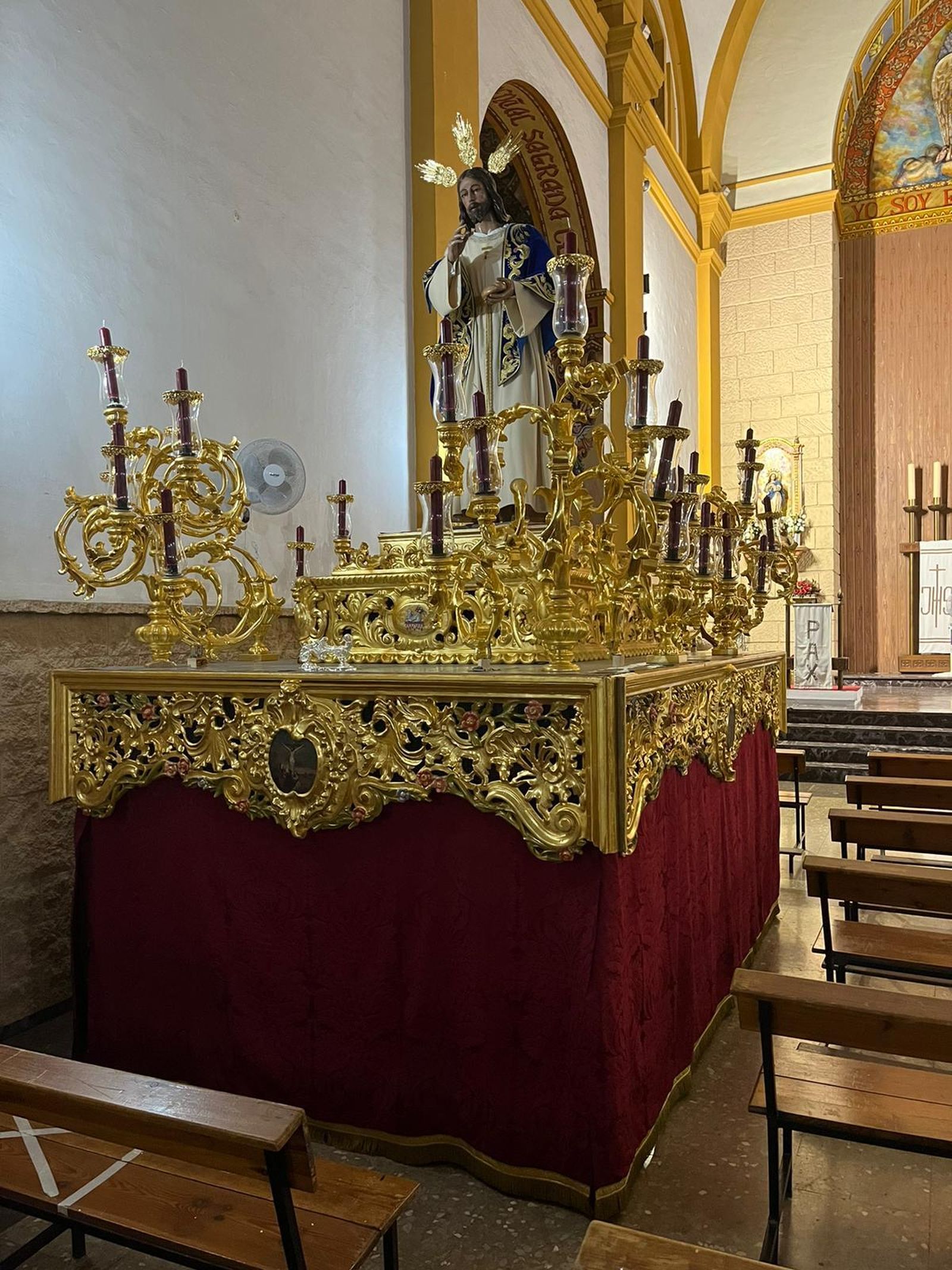 El Cristo del Amor preparado para su traslado.