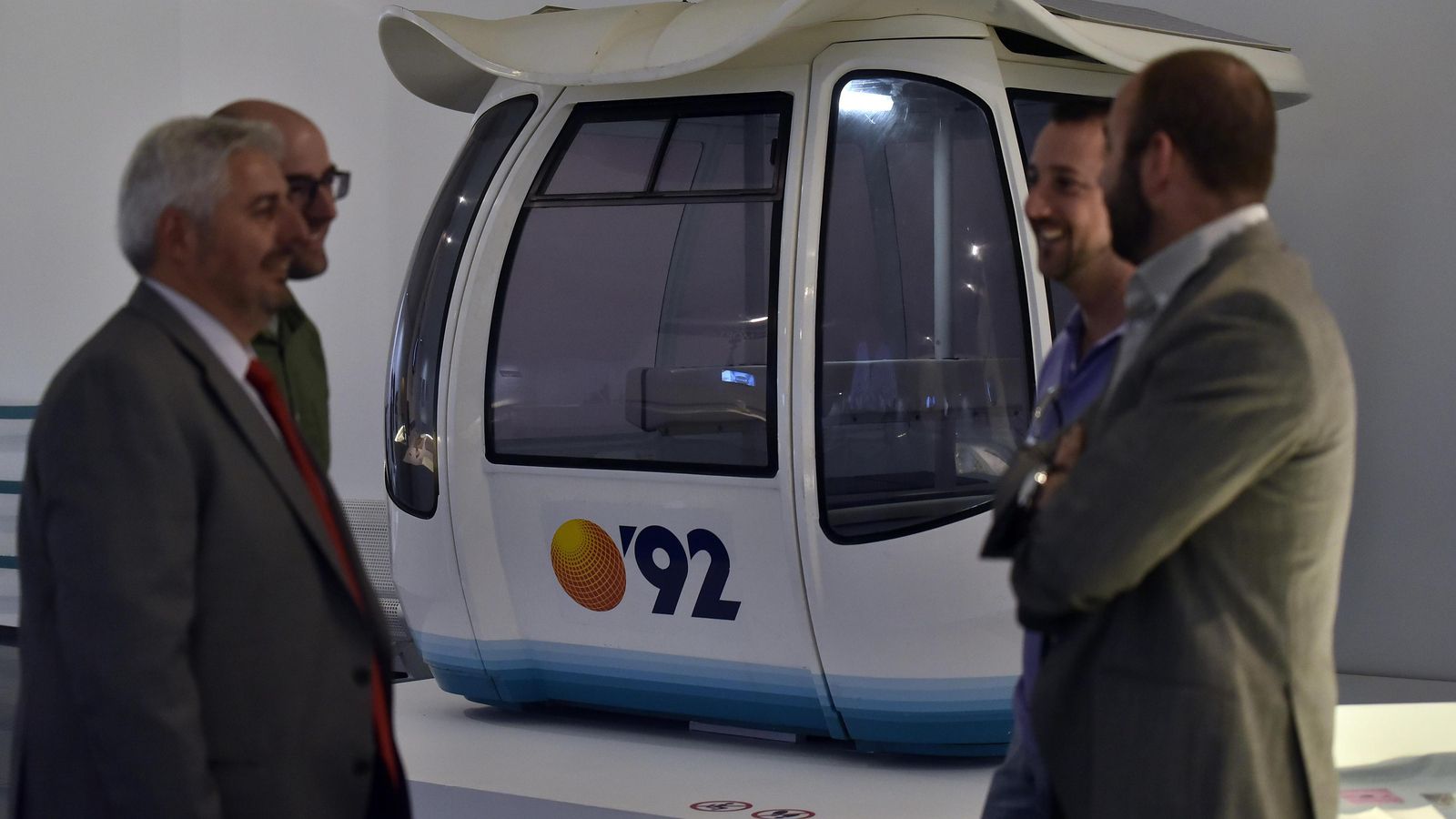 Una de las telecabinas recuperados para la exposición.