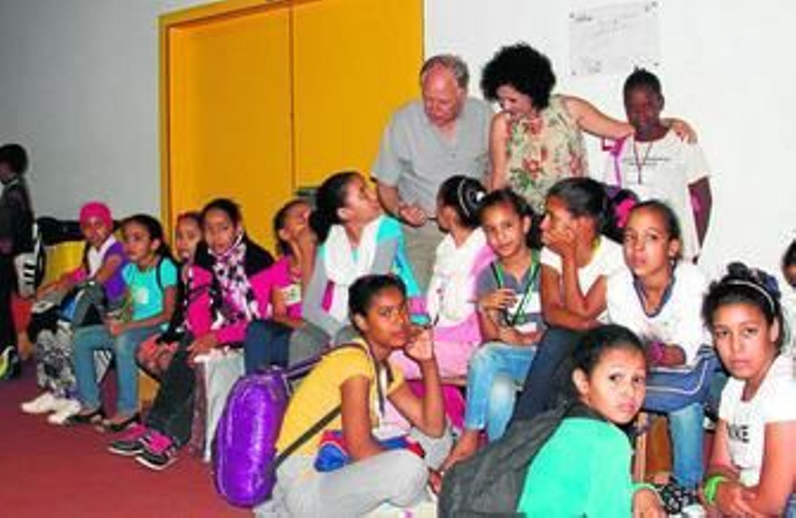 Imagen de uno de los grupos de niños y niñas saharauis a su llegada este verano a la provincia de Huelva.