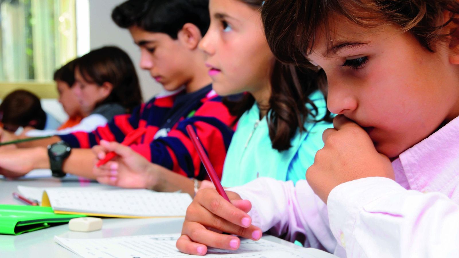 Alumnos de uno de los centros de Kumon.