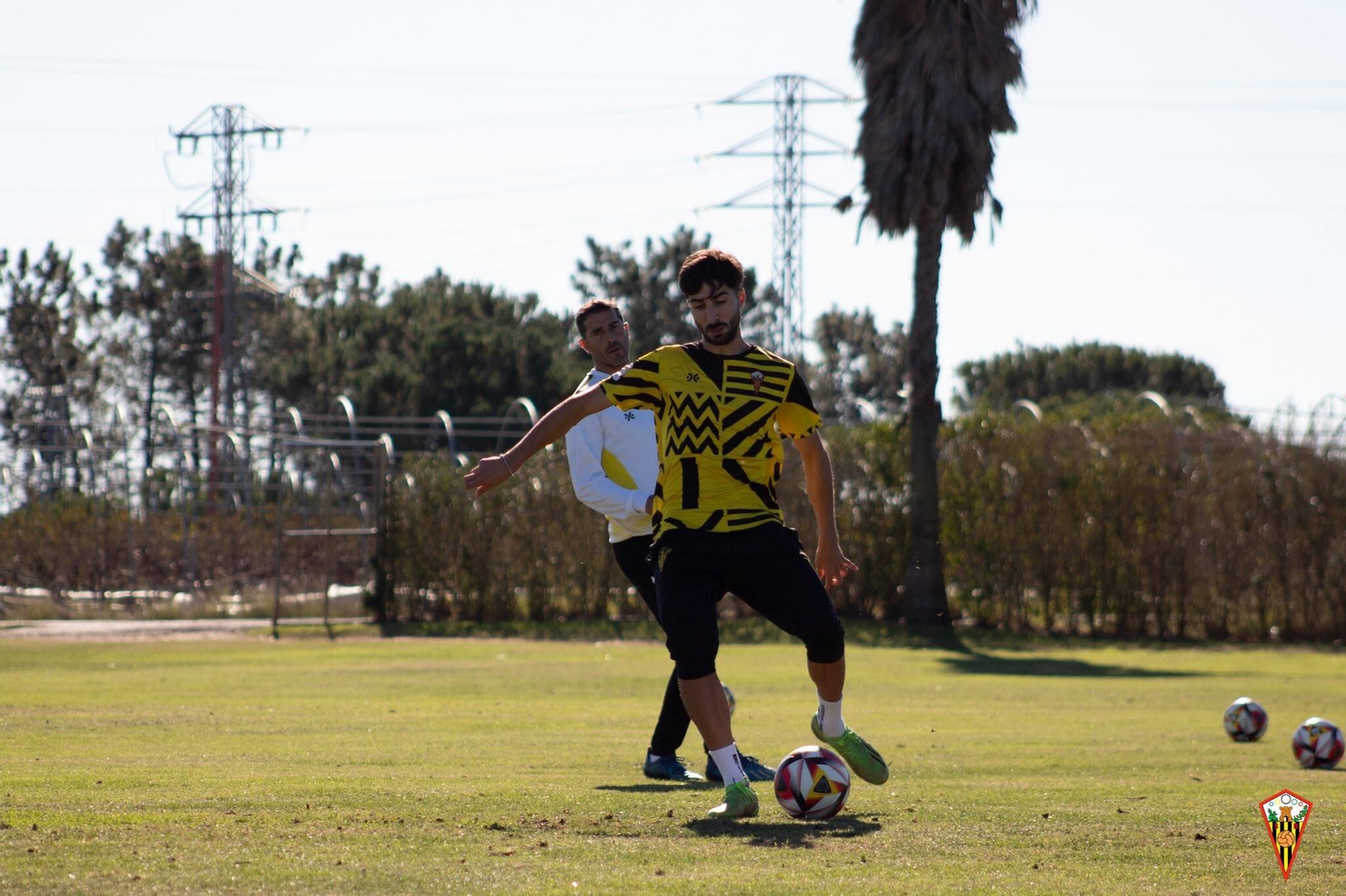 El San Roque de Lepe  preparando el partido con el Vélez.