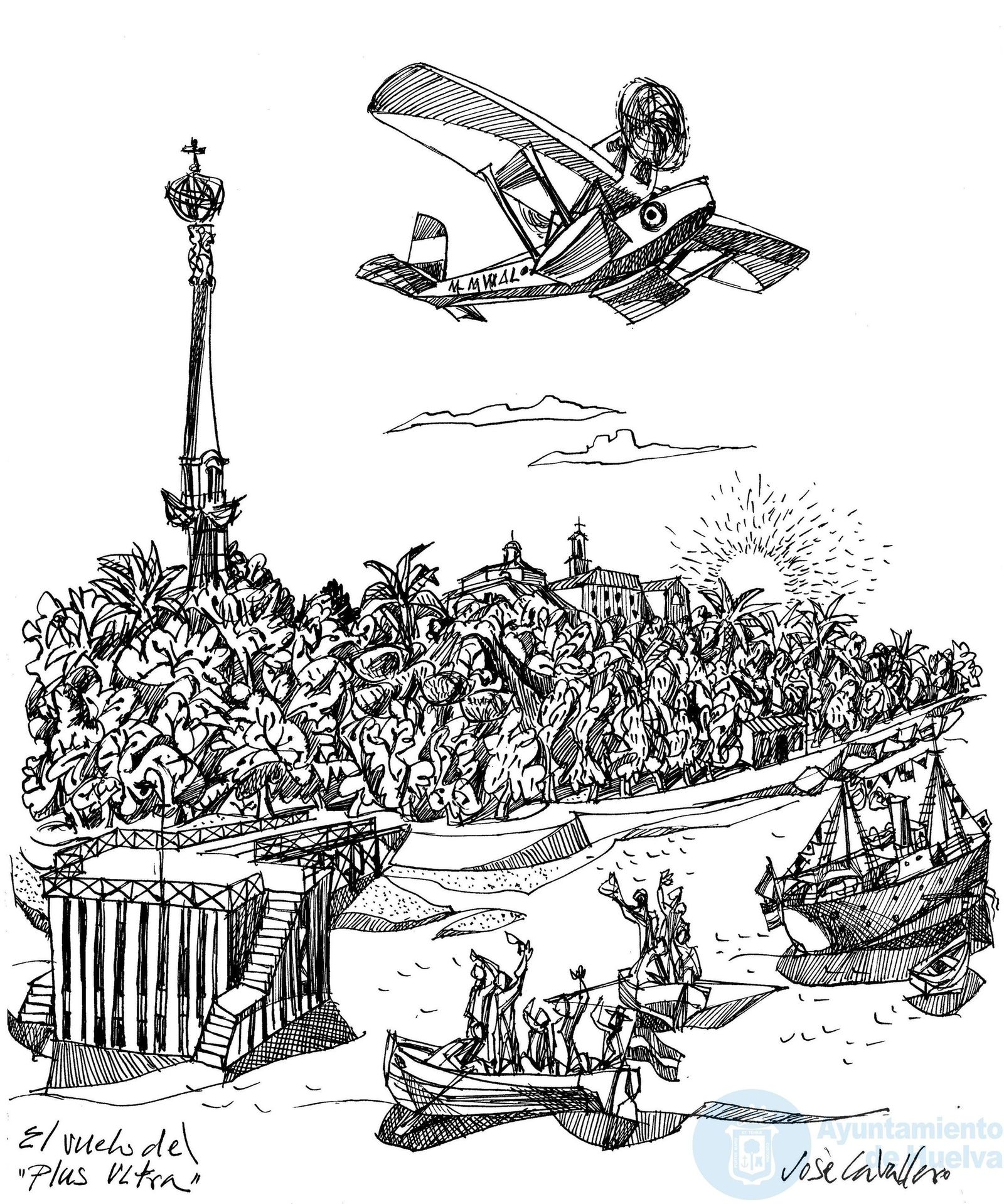 Cuadernos de Huelva de José Caballero donde se plasma el vuelo.