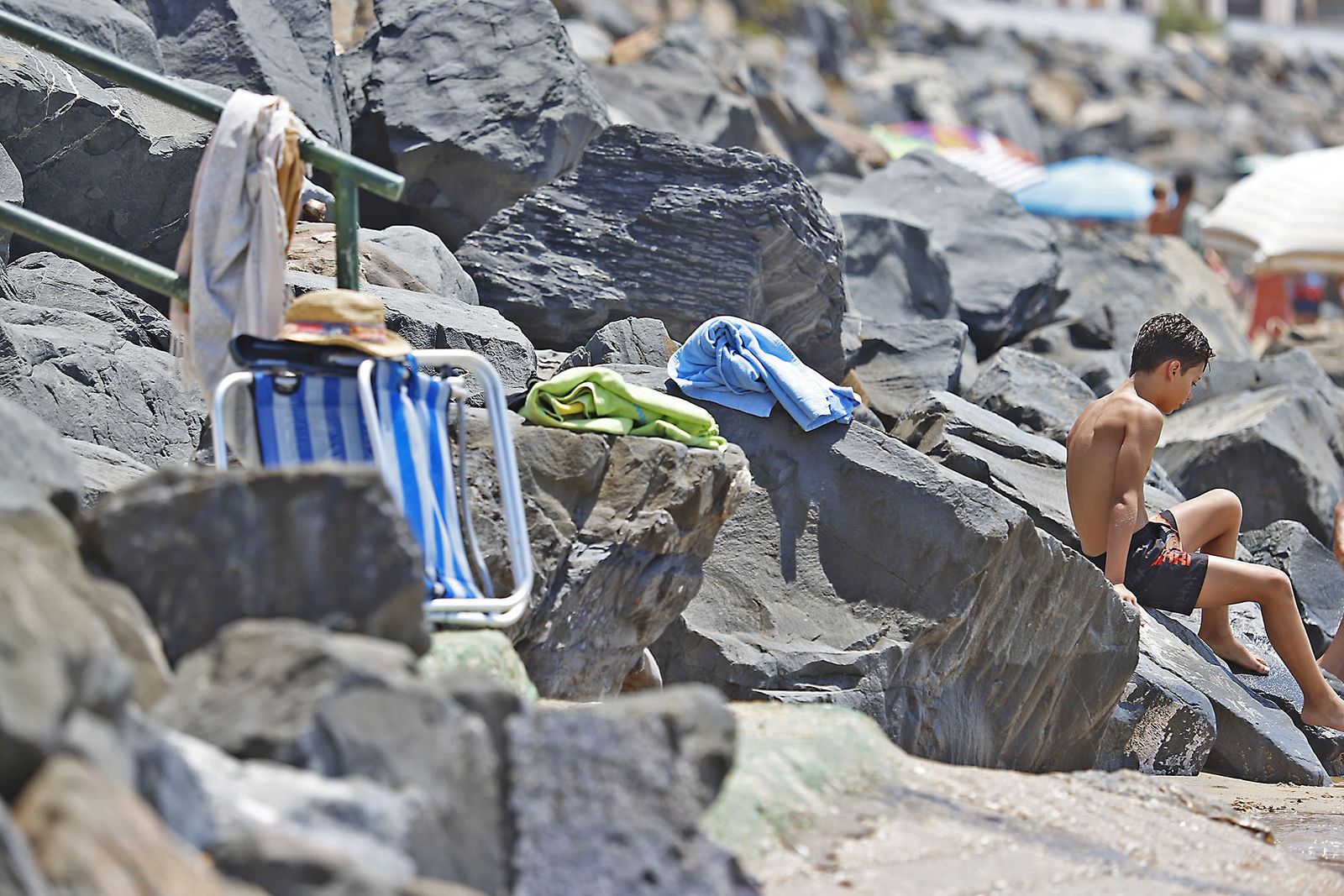 Ambiente en las playas de Huelva en el domingo 2 de julio