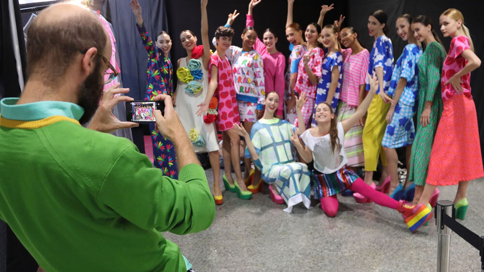 El 'backstage' del desfile de Ágatha Ruiz de la Prada.