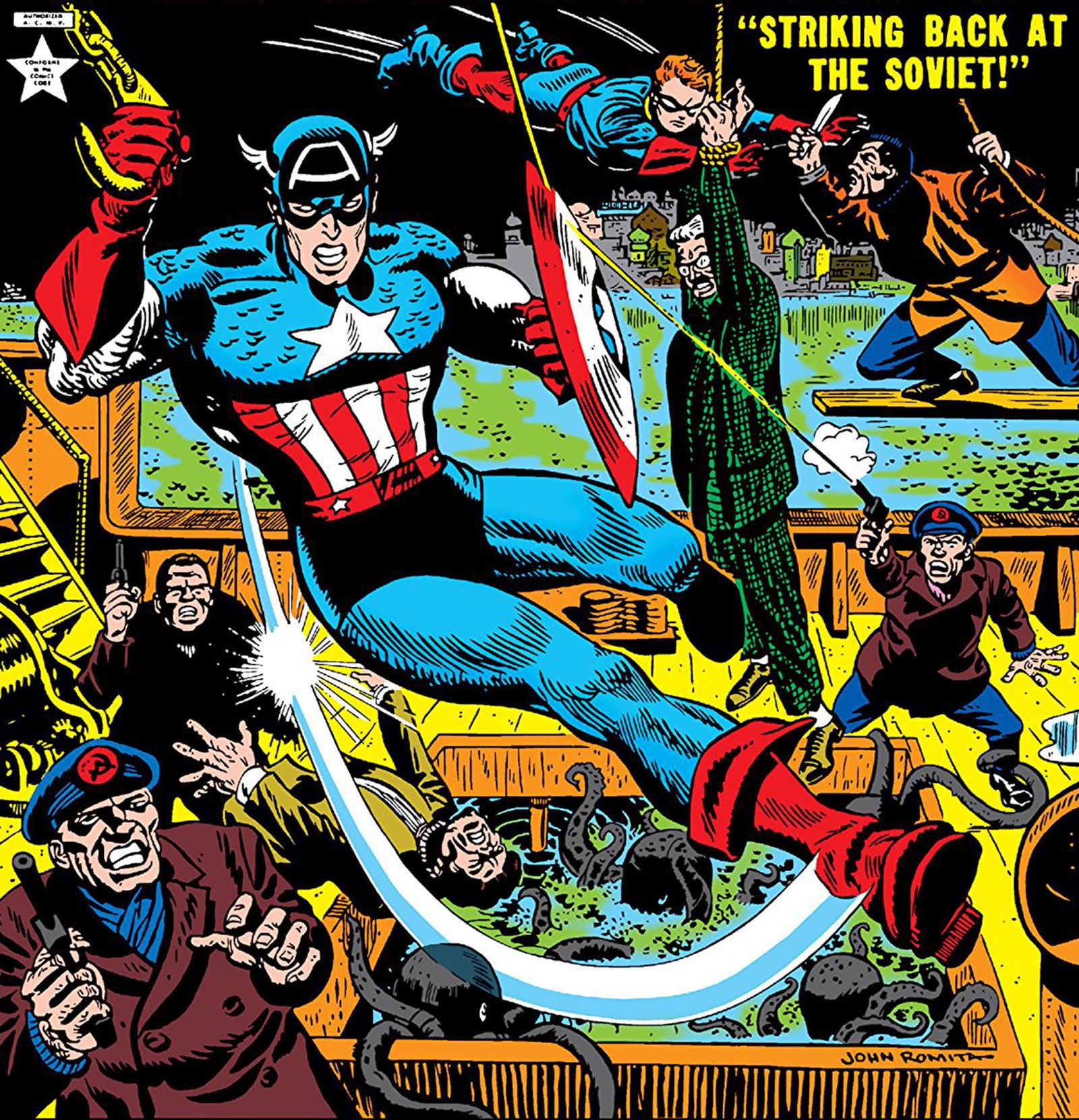 Una imagen de '¡El Capitán América ataca!'.