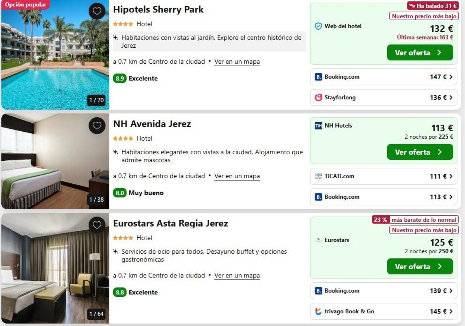 Ofertas en Trivago, este jueves.