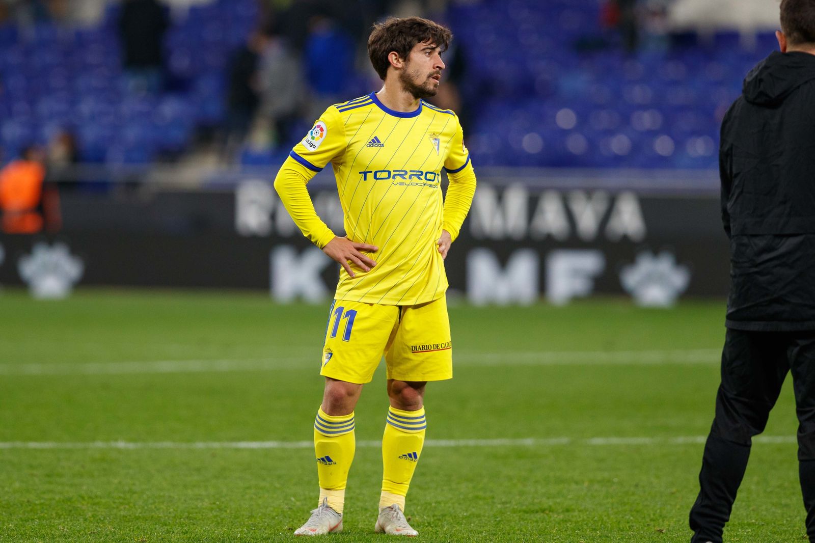 Jairo cayó lesionado en el partido de Copa ante el Espanyol.