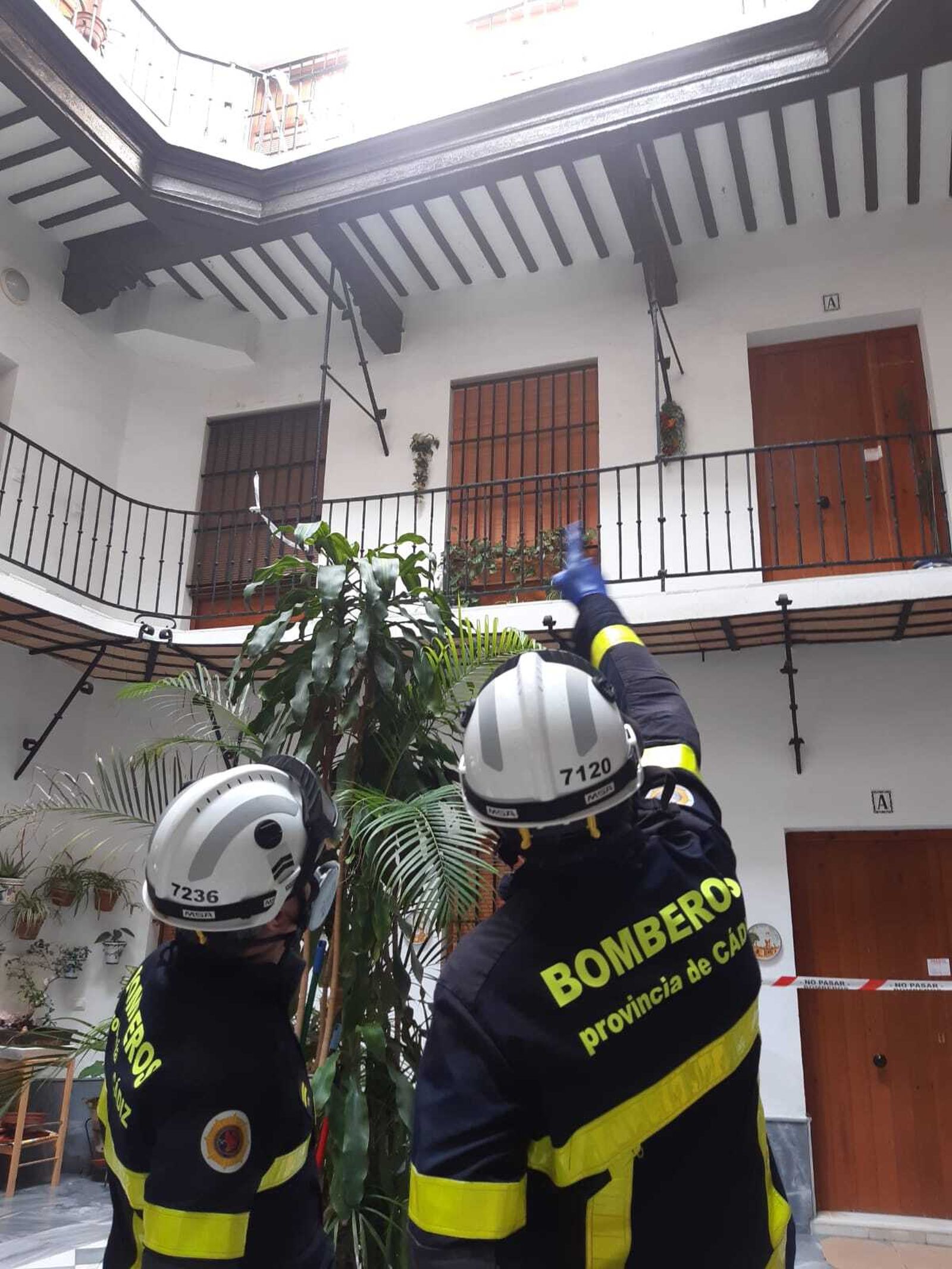 Los bomberos acudieron este sábado por la mañana para evaluar el estado de la finca