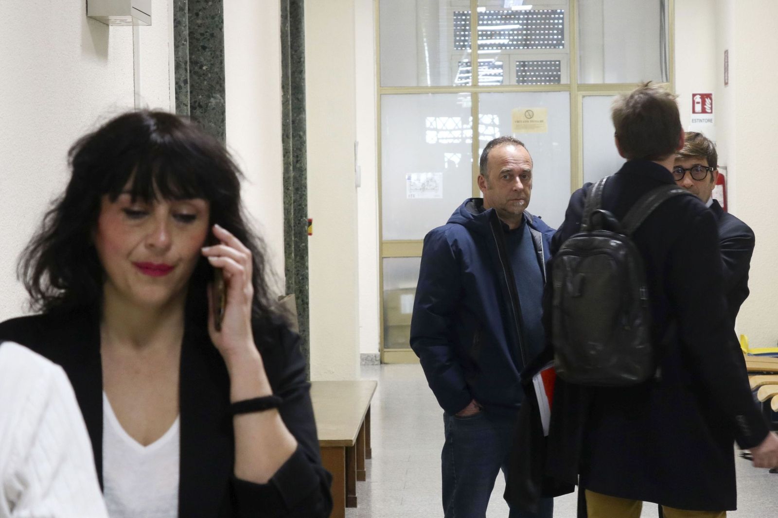 Rivas, en primer plano, y Arcuri, al fondo, en sede judicial este jueves.